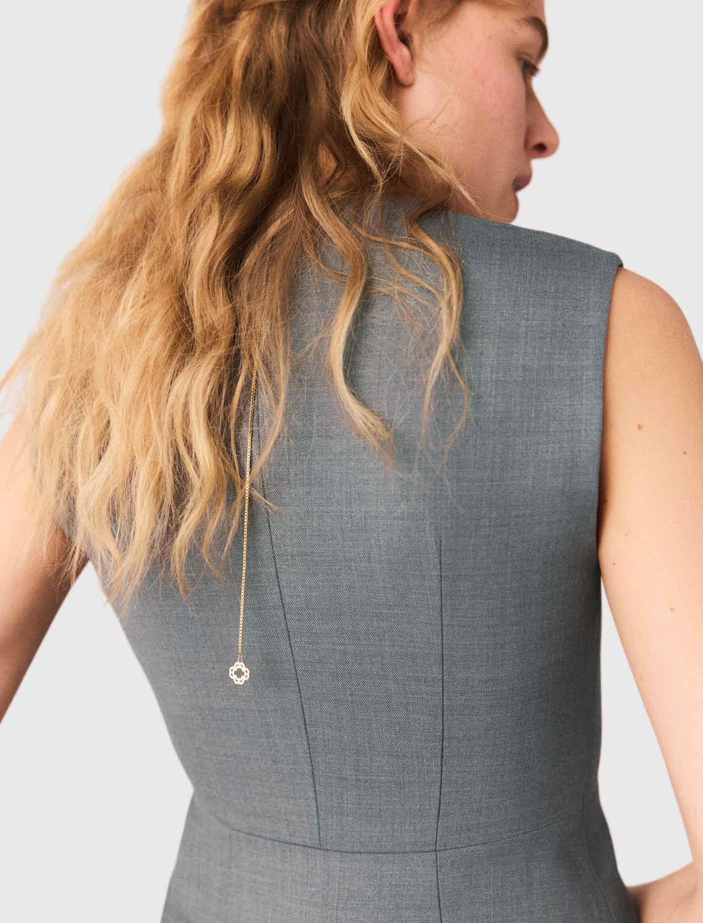 Jewel button tailored jacket - Grey