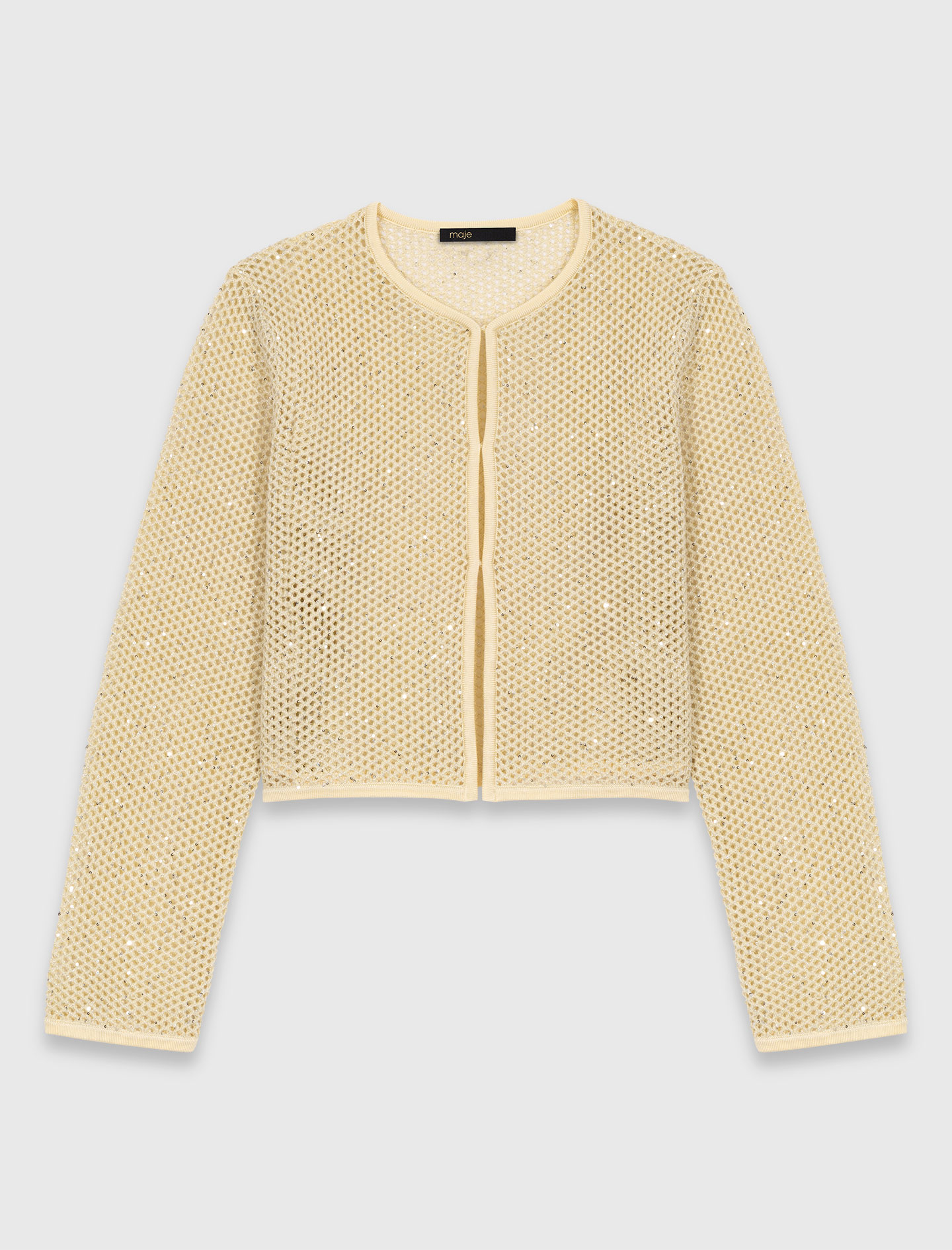 Rhinestone knit cardigan - Yellow