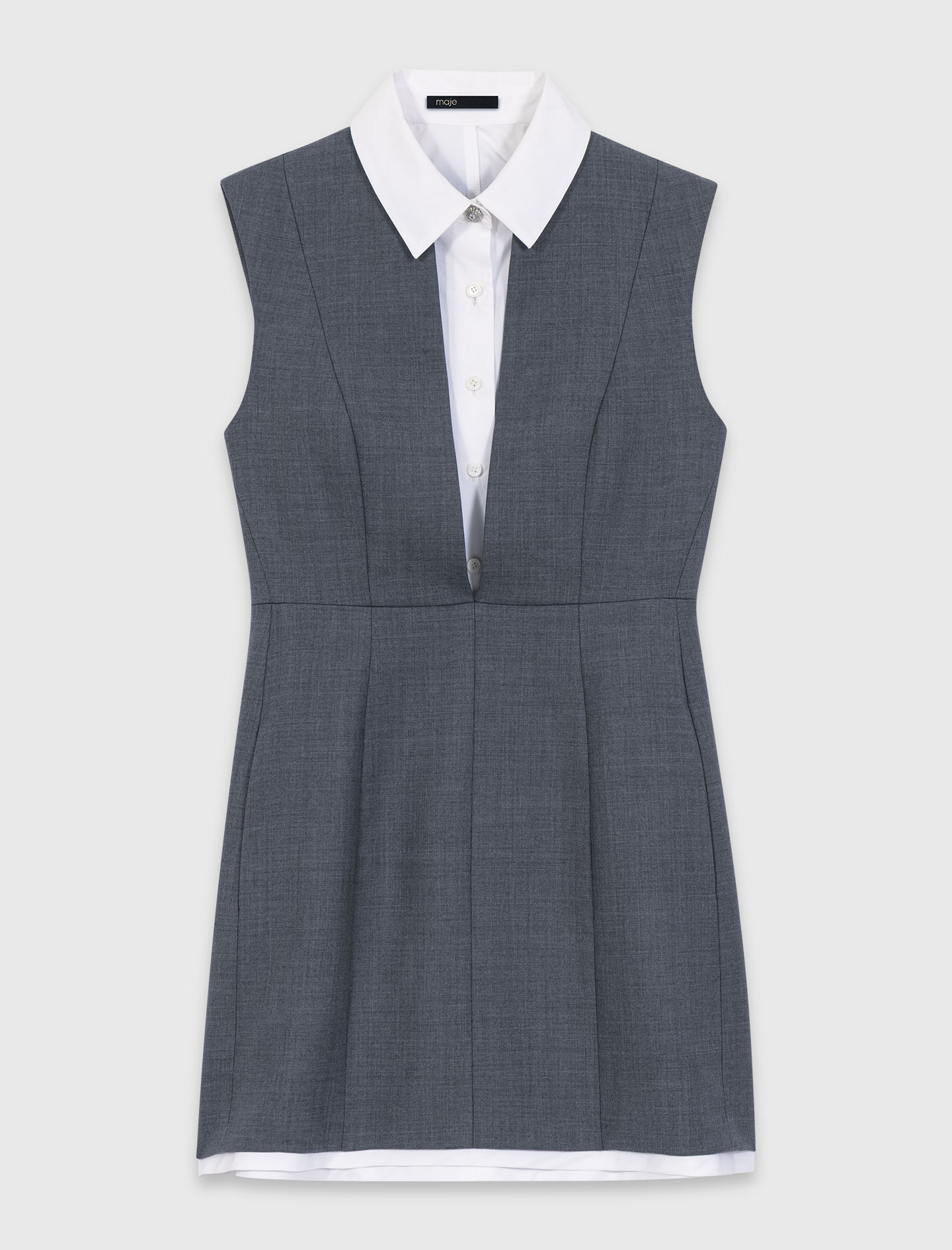 Layered effect tailored dress - Grey