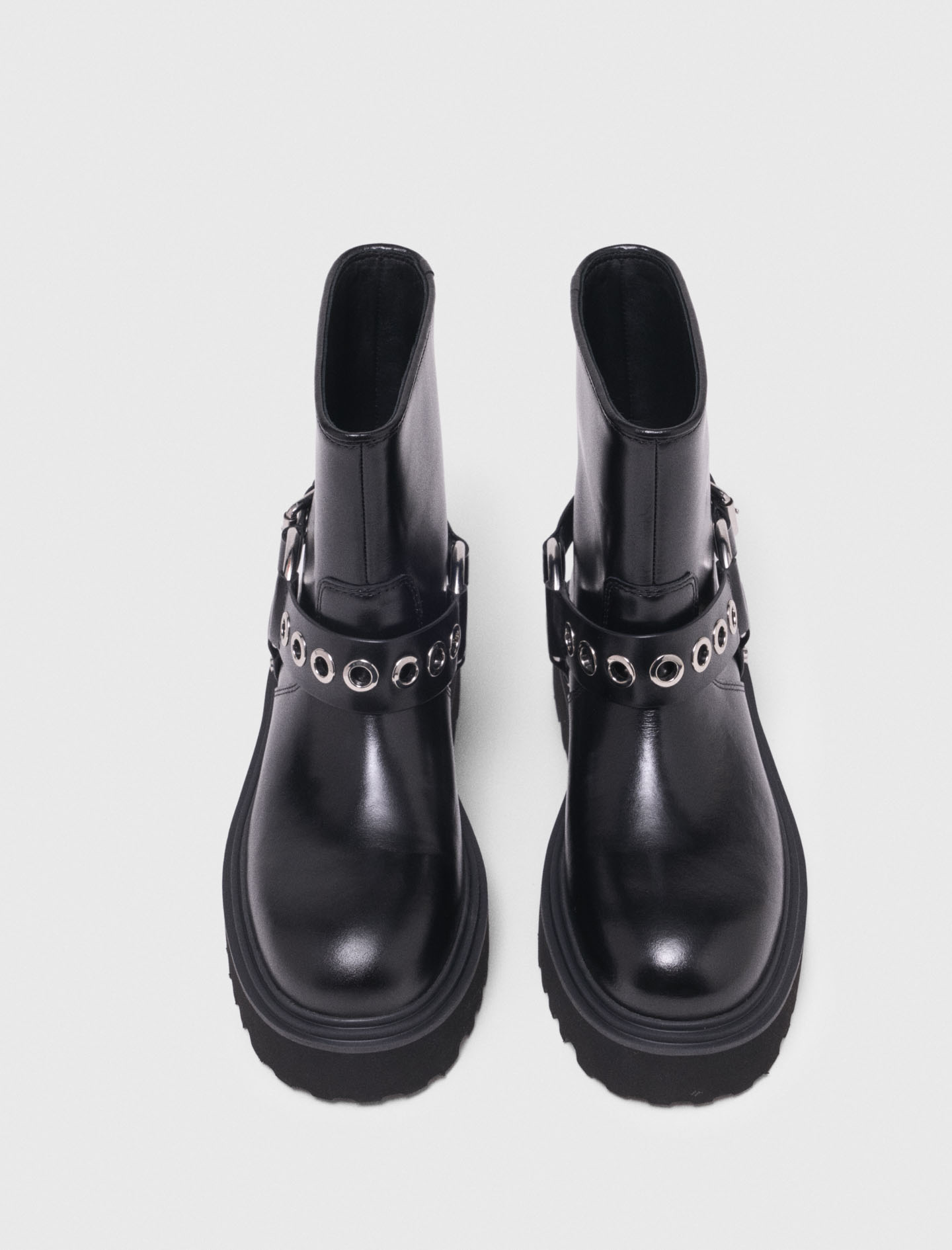 Leather biker boot - Black