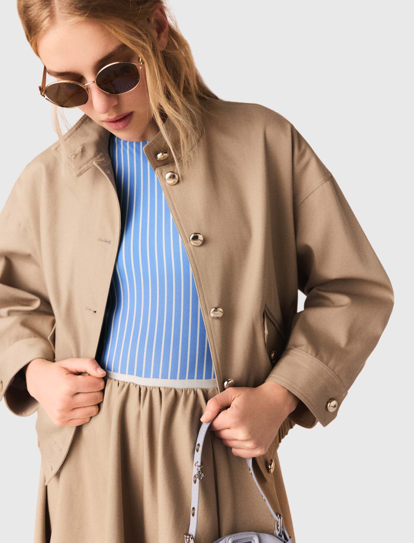 Cotton bomber jacket - Beige