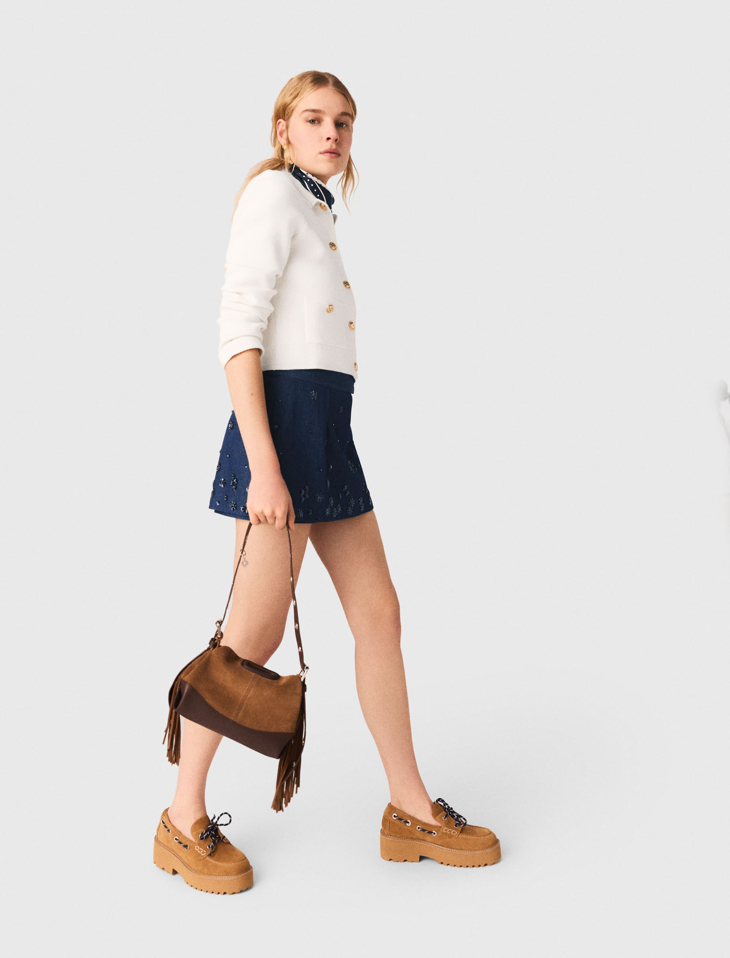 Compact knit cardigan - Ecru