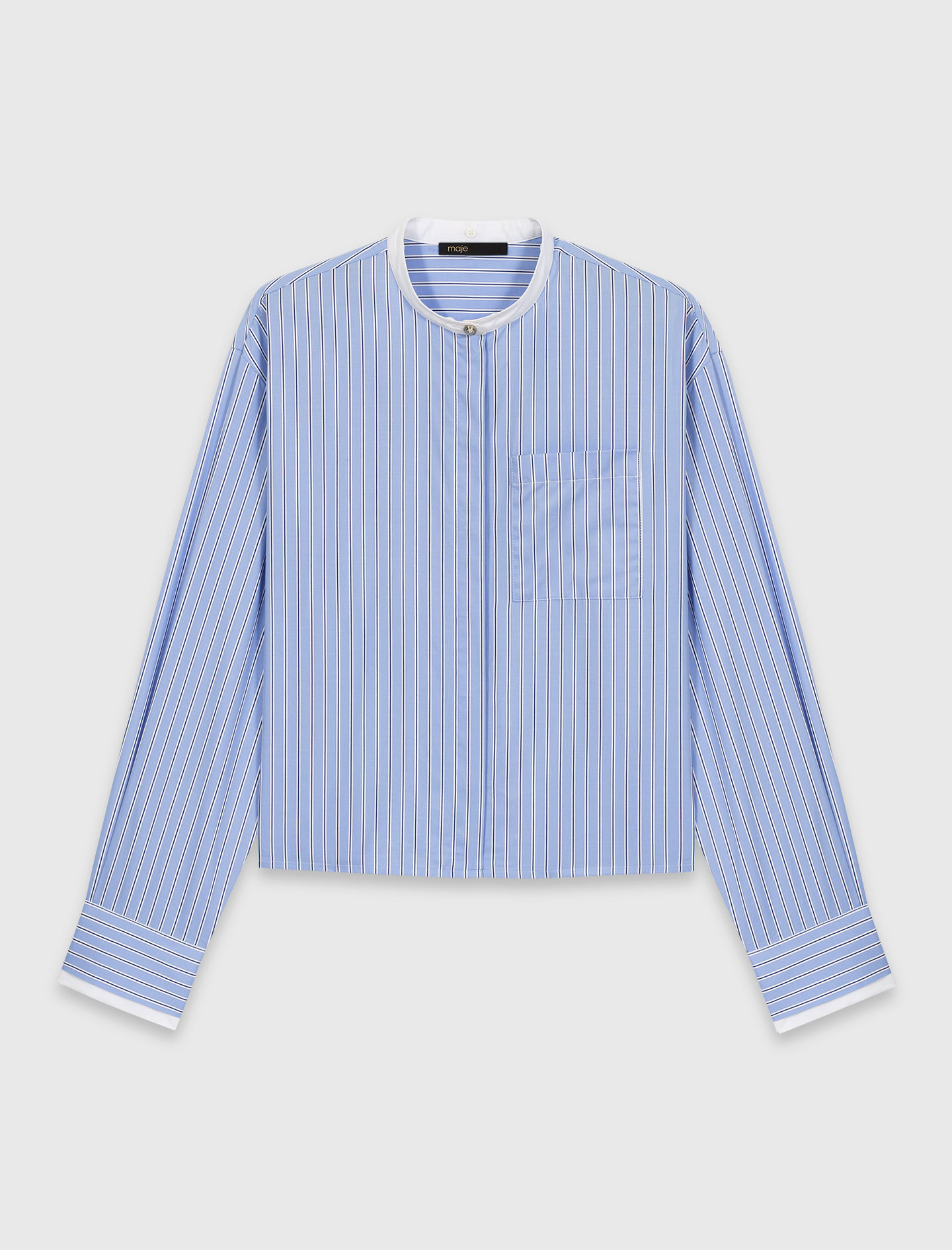 Shirt with removable jewel collar - Blue