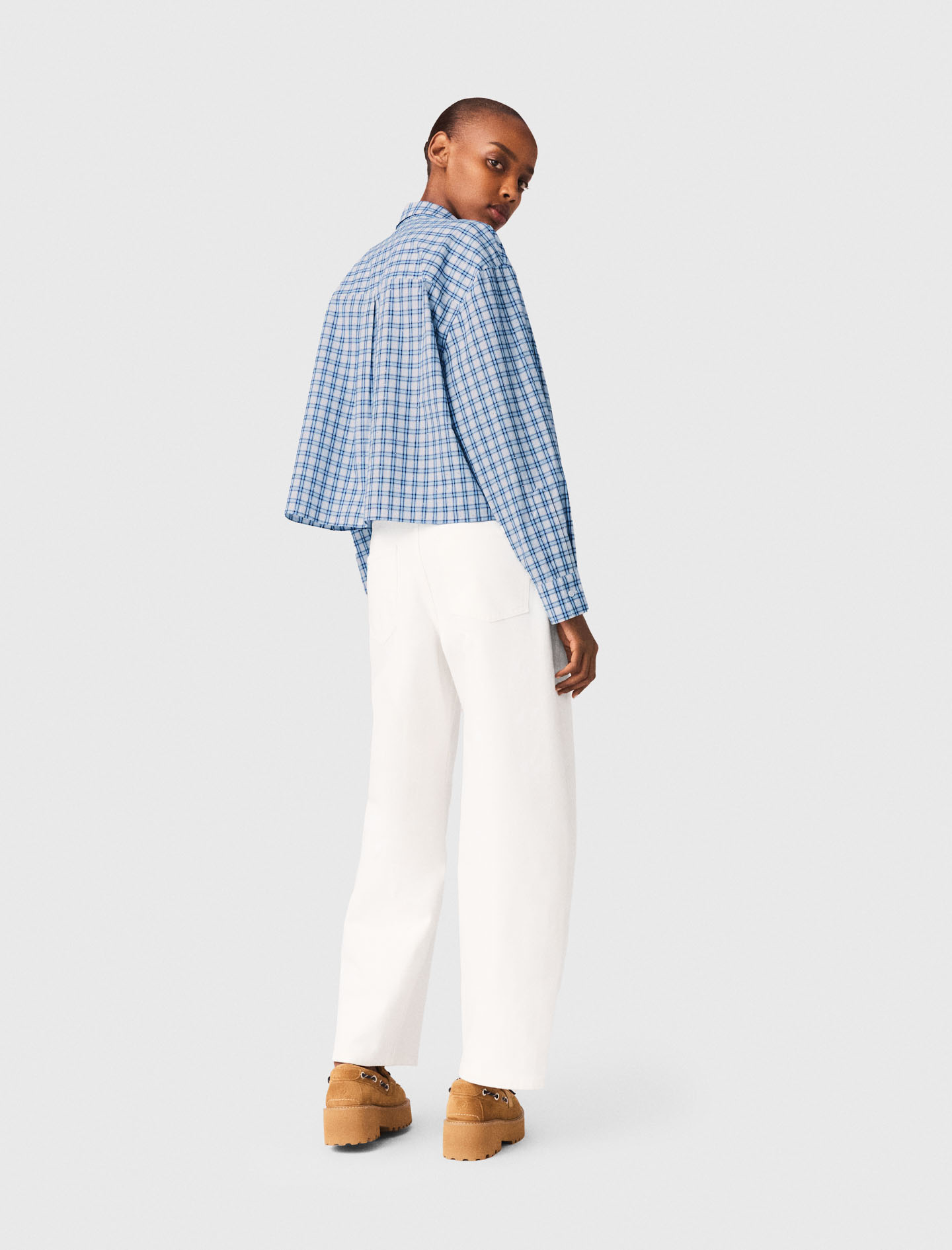 Rhinestone shirt with removable tie - Blue