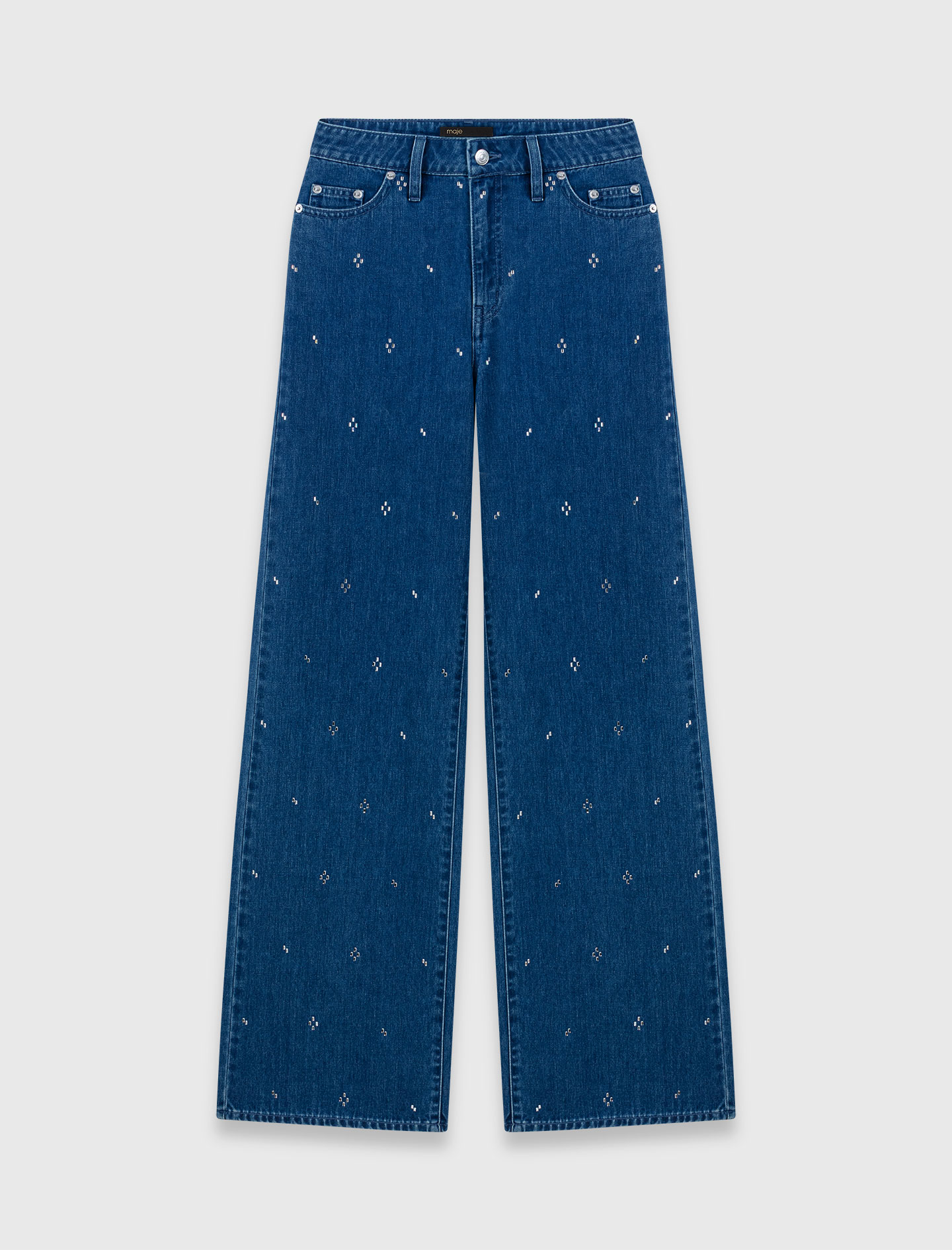 Wide jeans with rhinestones - Blue