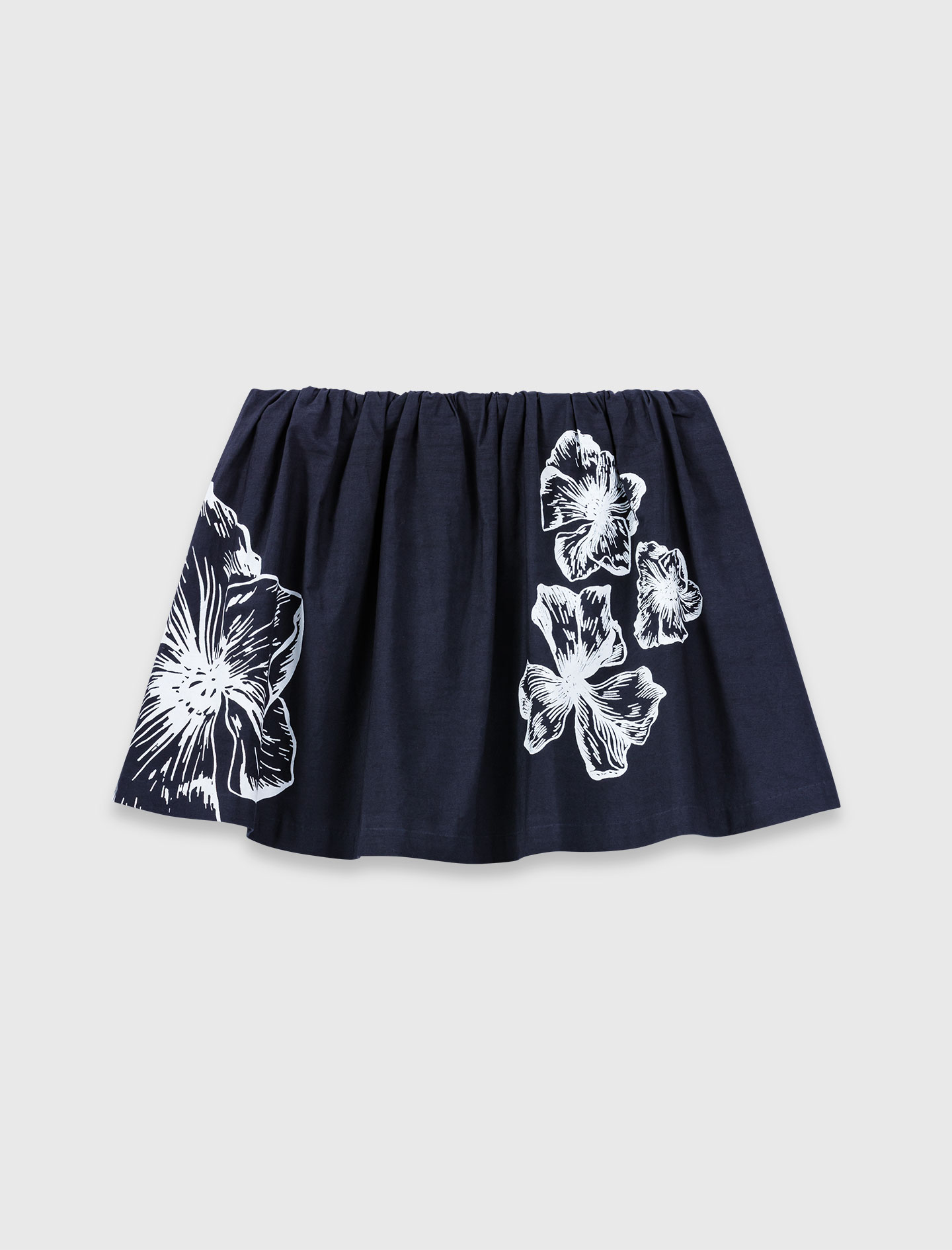 Short cotton skirt - Navy
