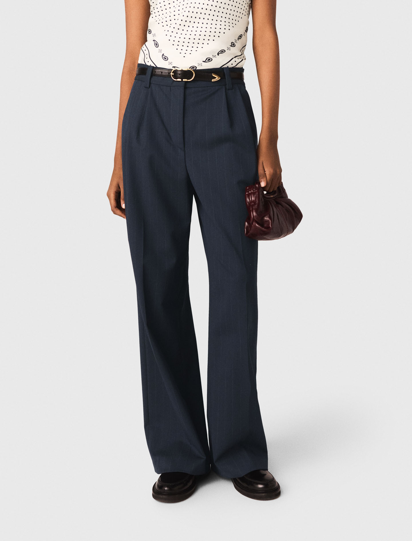 Striped suit trousers - Navy