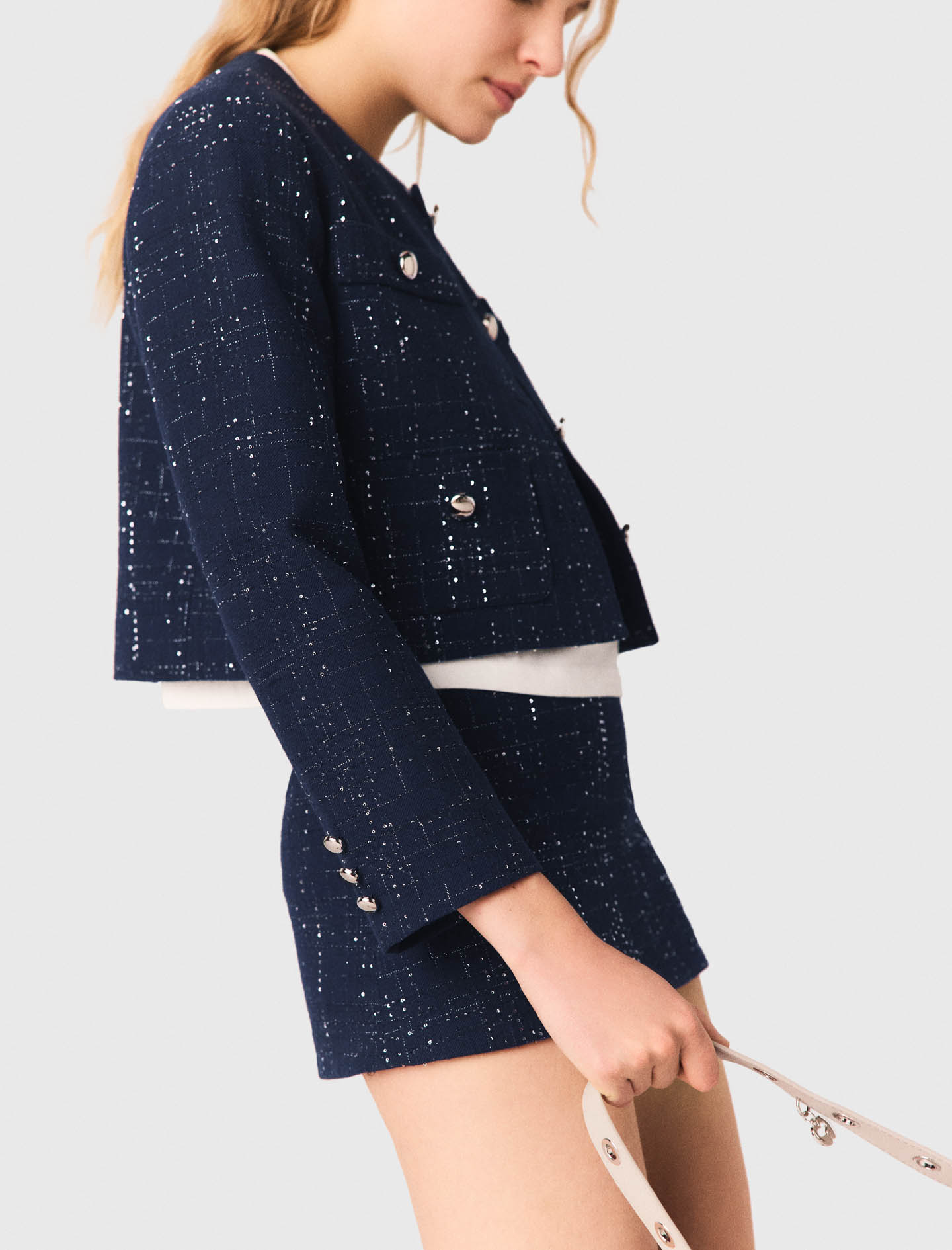 Short jacket with patch pockets - Navy