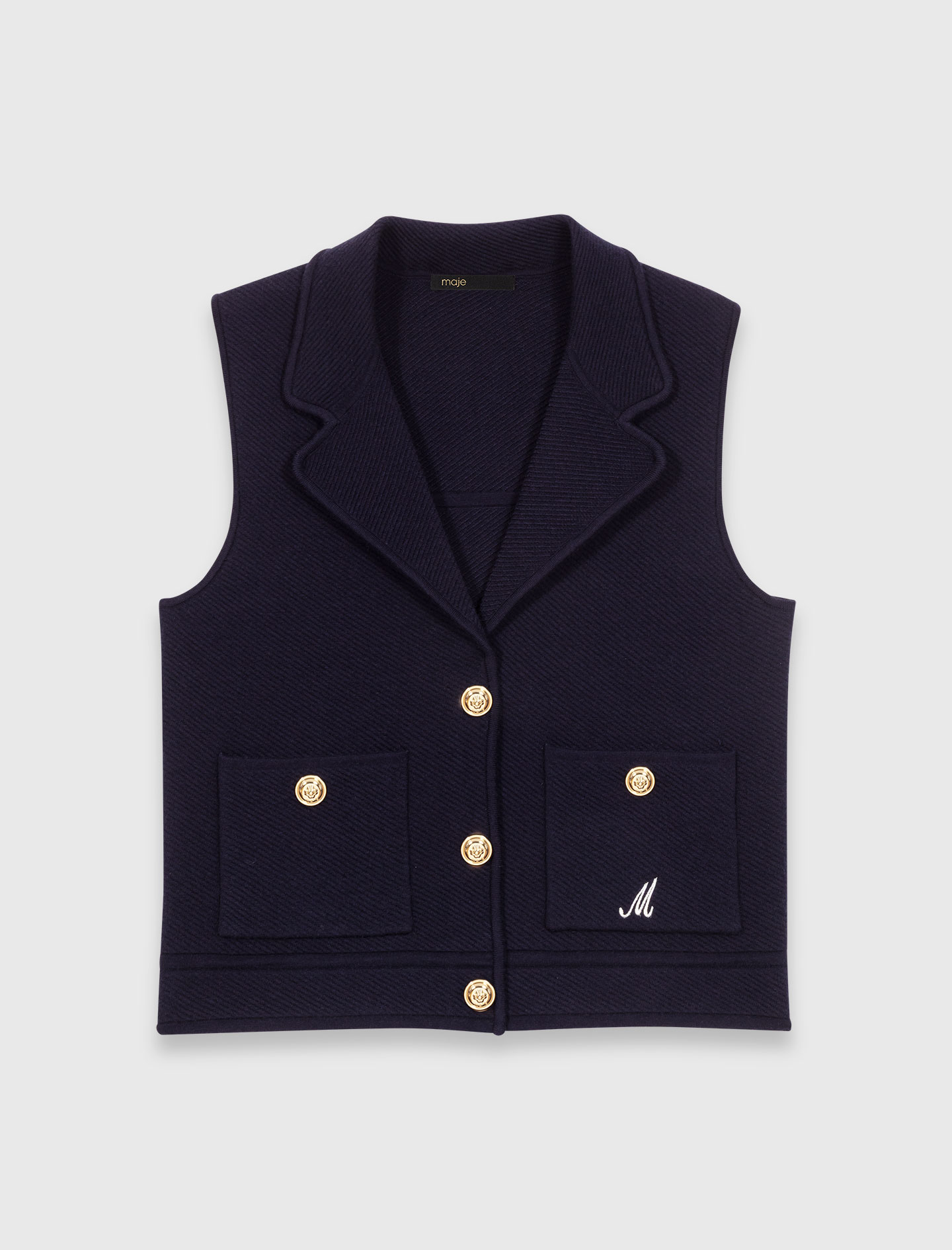 Polo knit cardigan - Navy
