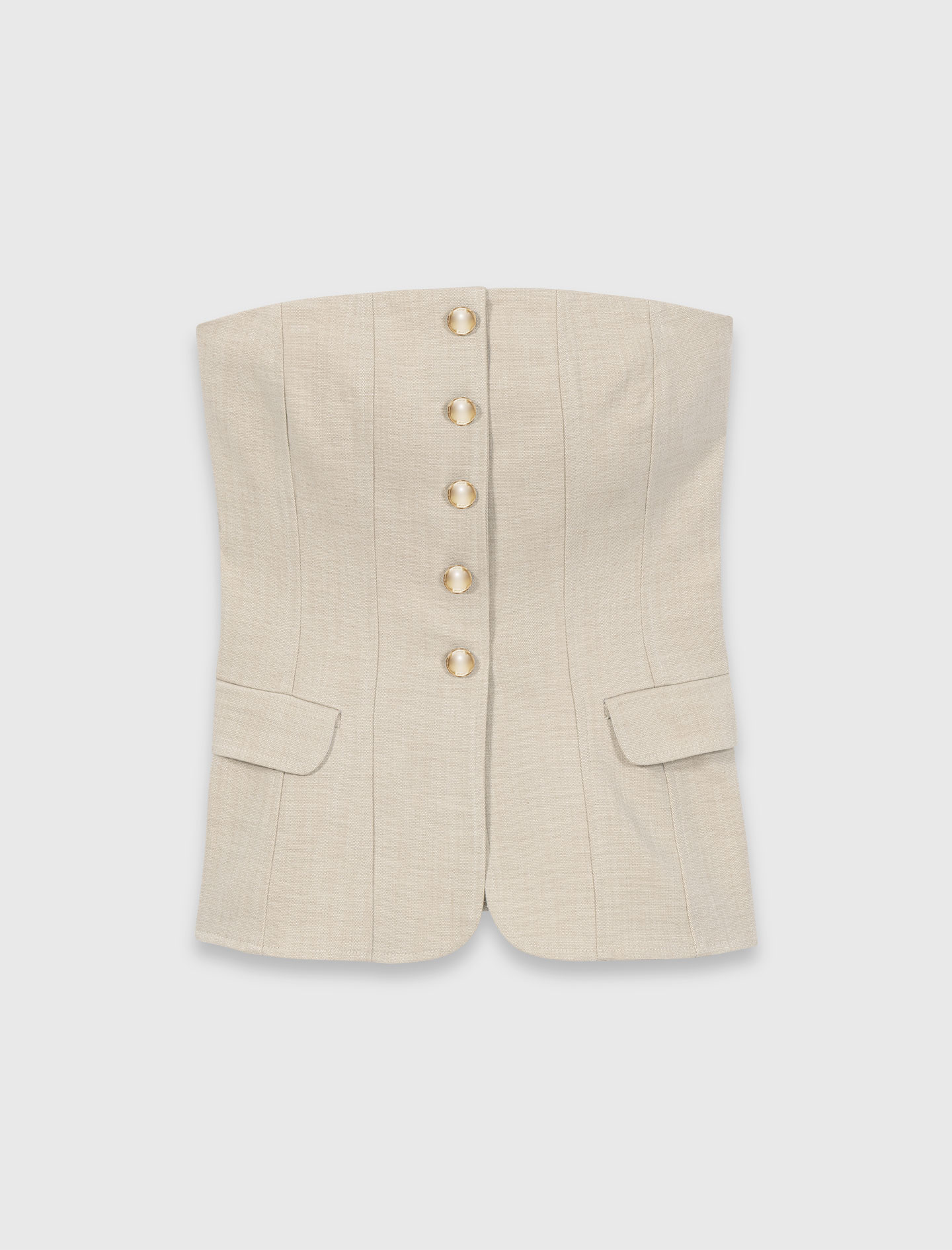 Tailored bustier top - Beige