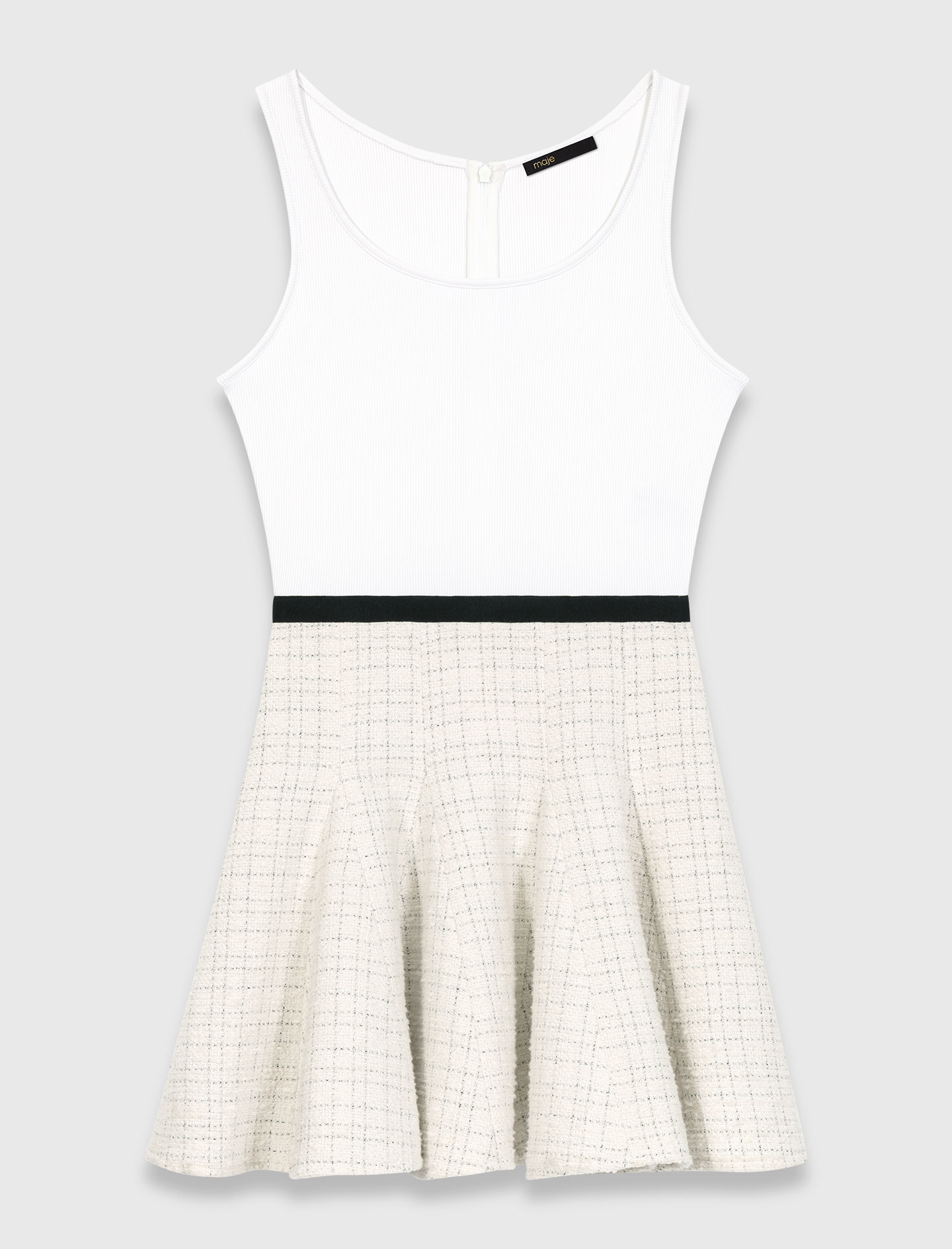 Tweed 2 in 1 dress - Ecru