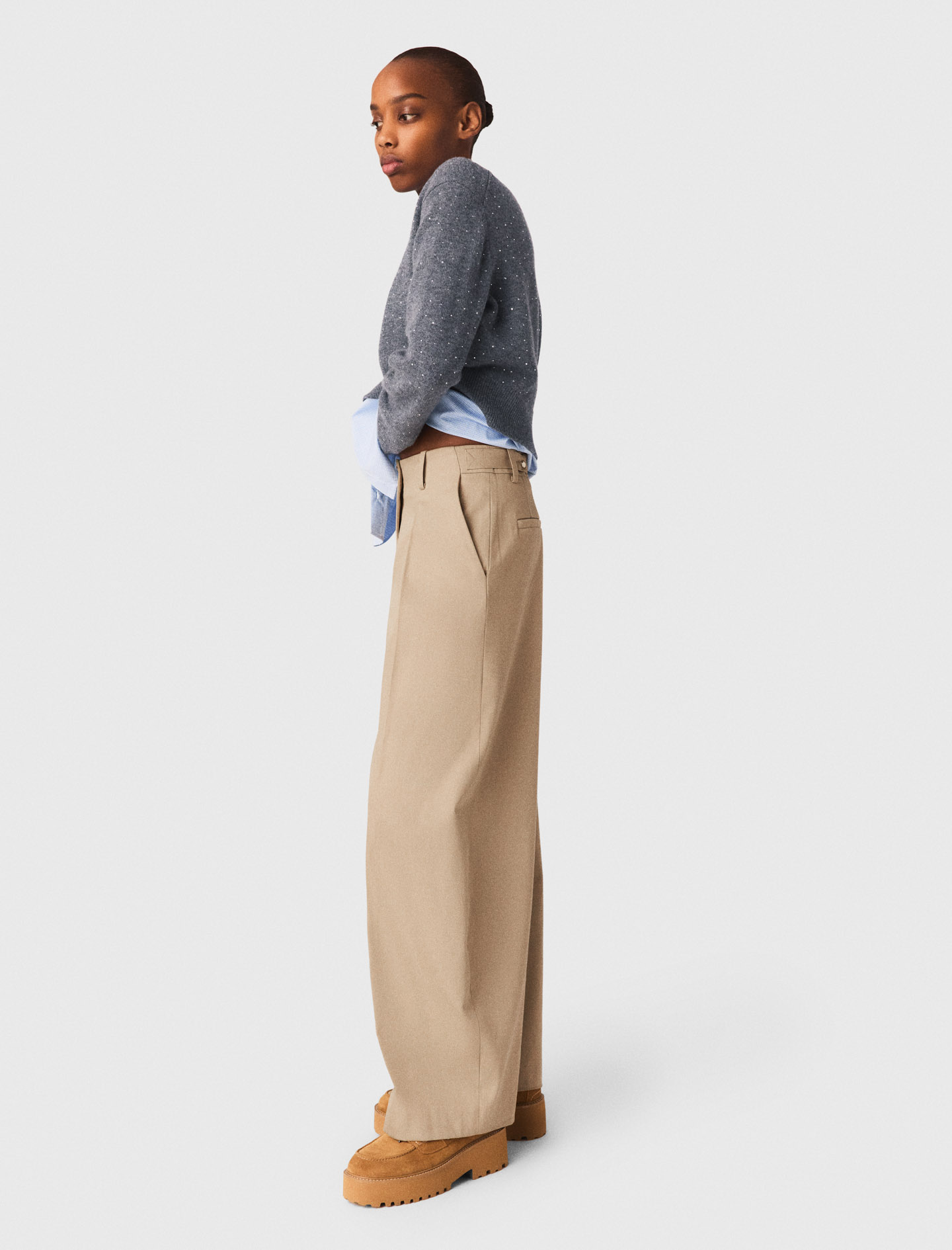 Cotton balloon trousers - Beige