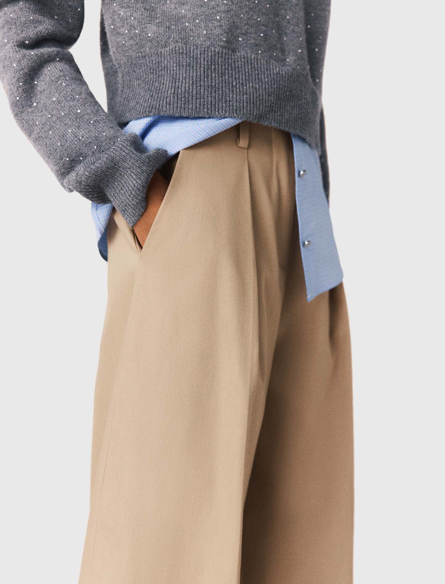 Cotton balloon trousers - Beige