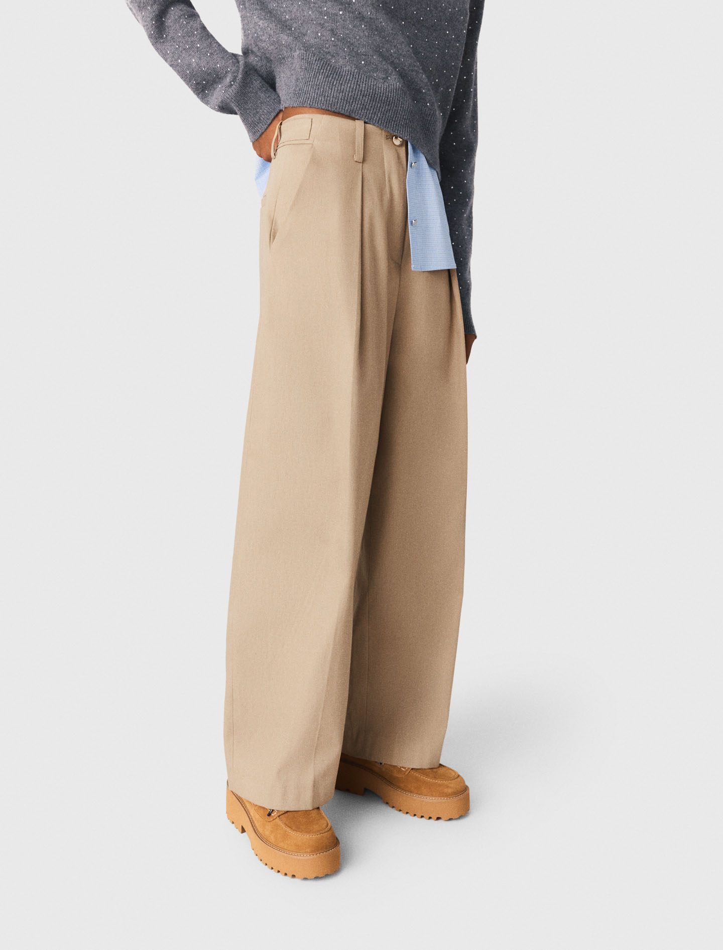 Cotton balloon trousers - Beige