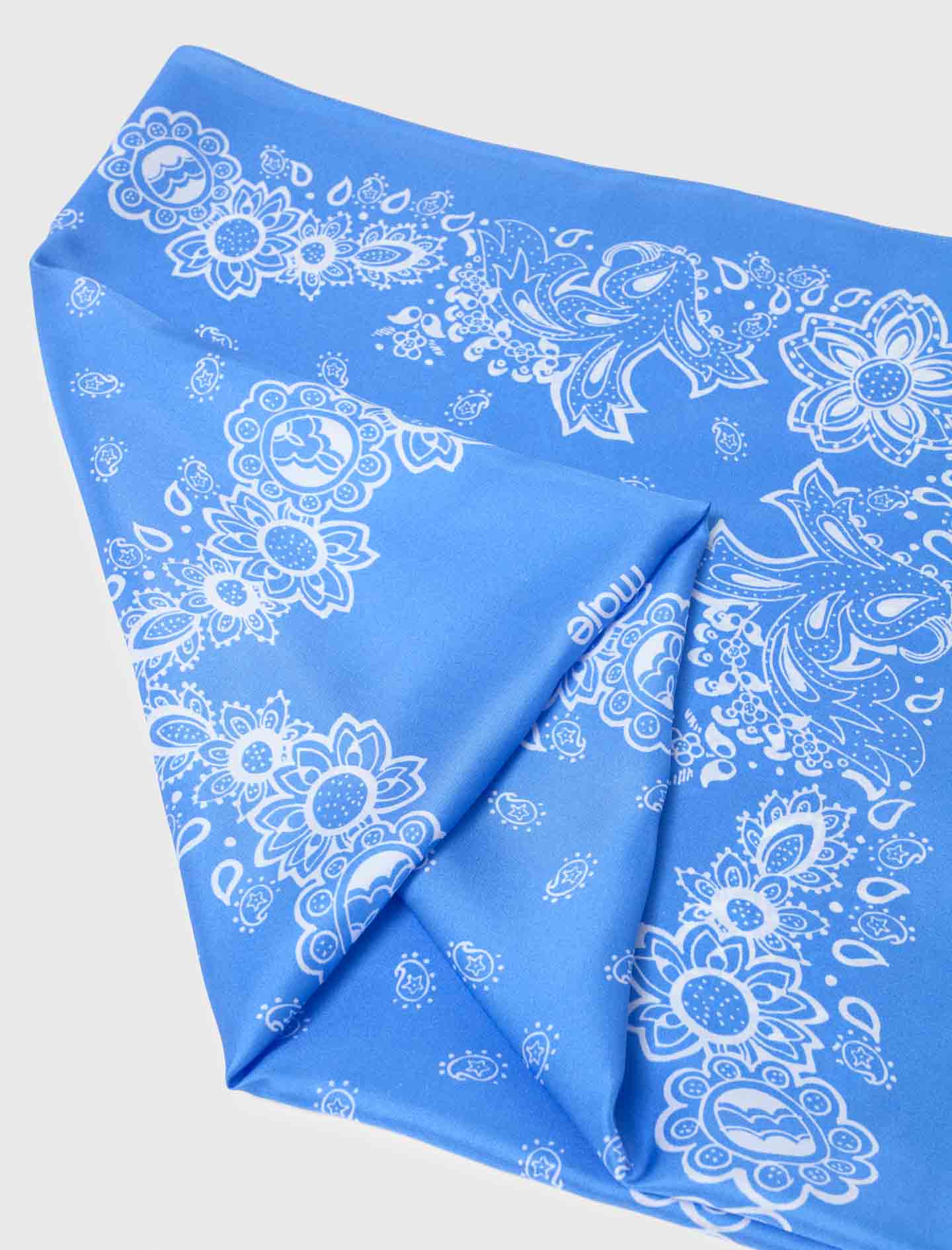 Bandana print silk scarf - Blue
