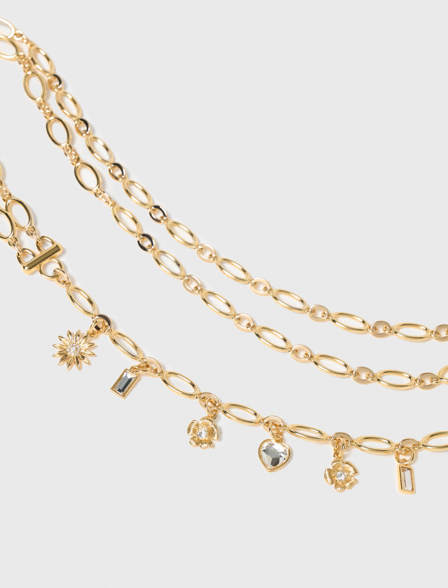 Double chain belt with charms - Gold