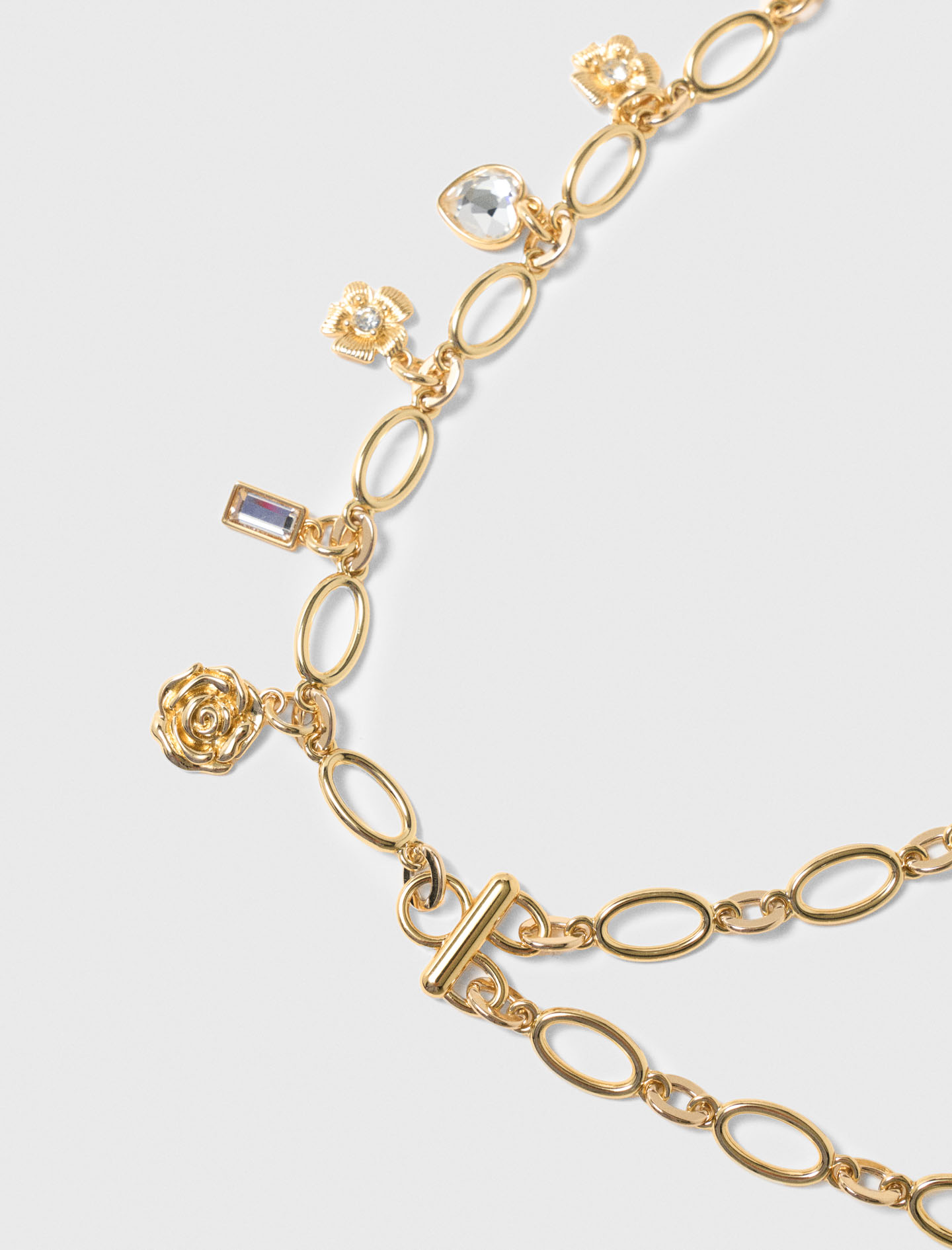 Double chain belt with charms - Gold