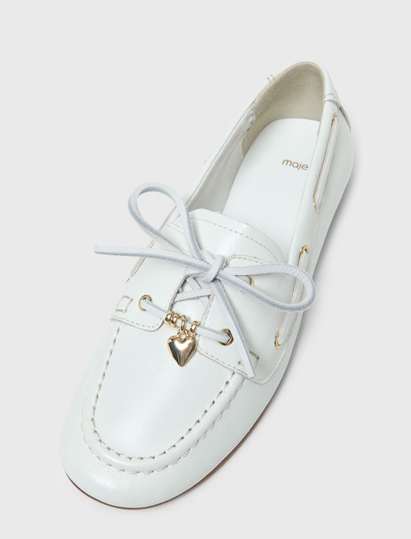 Leather boat shoes - White