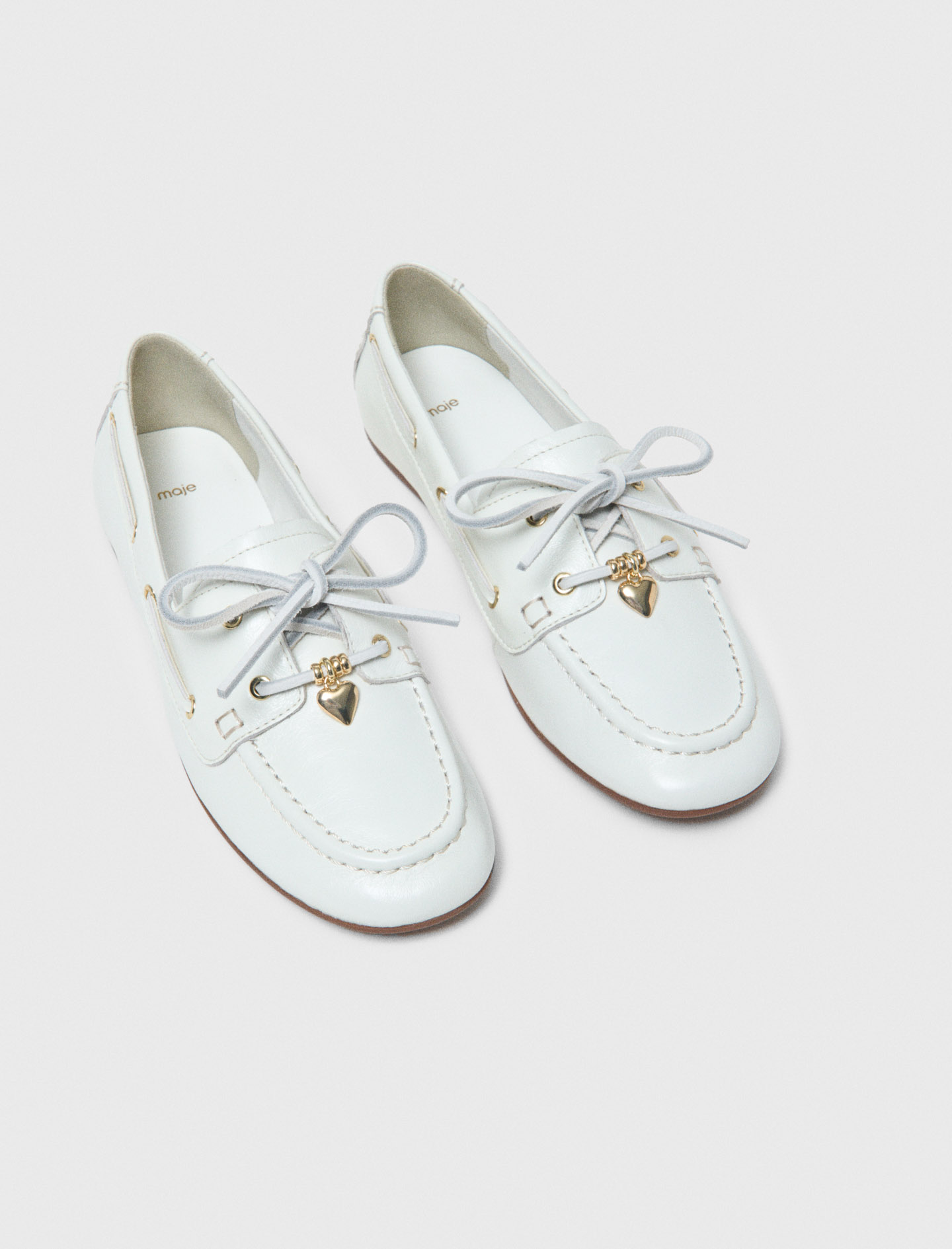 Leather boat shoes - White