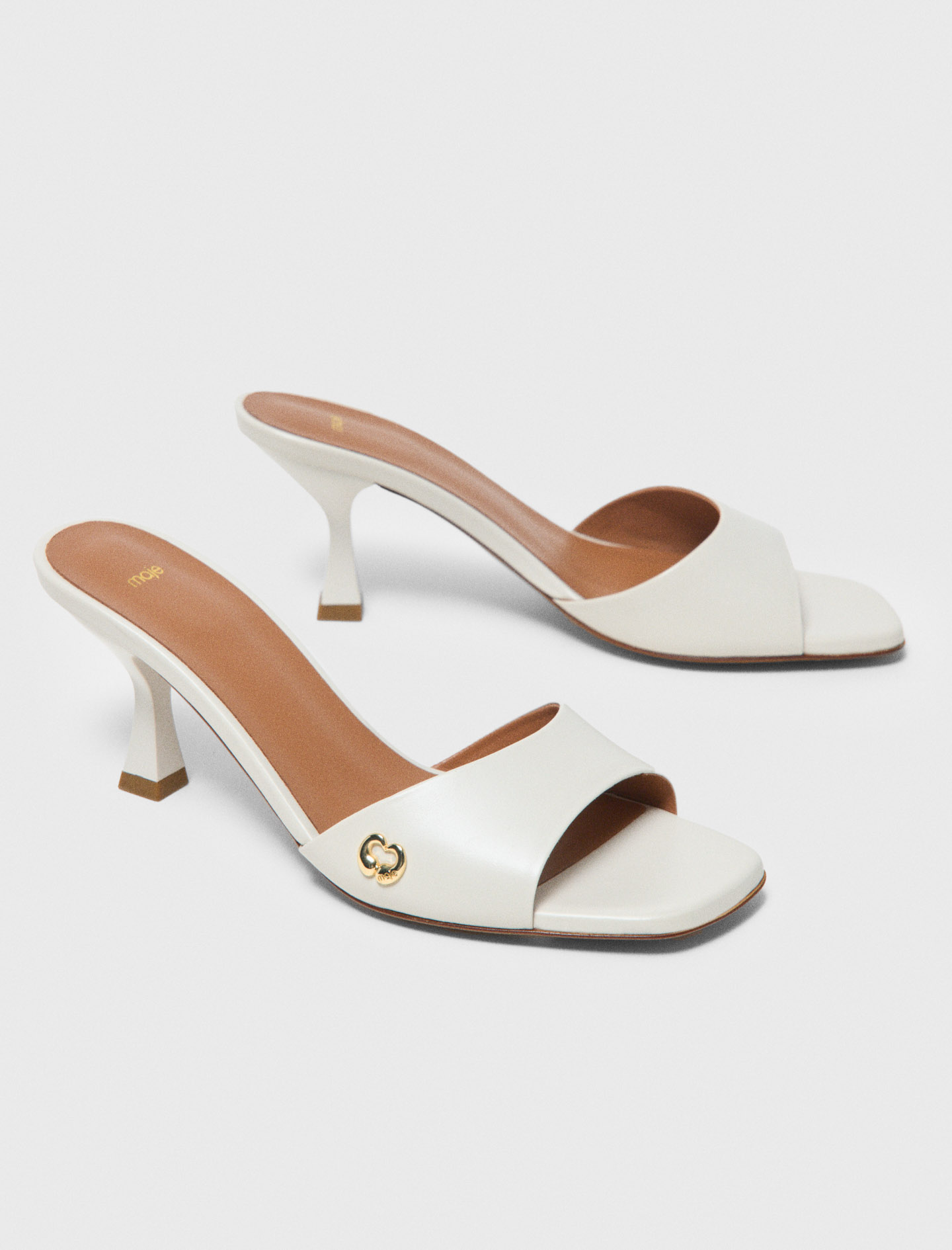 Leather mules - White