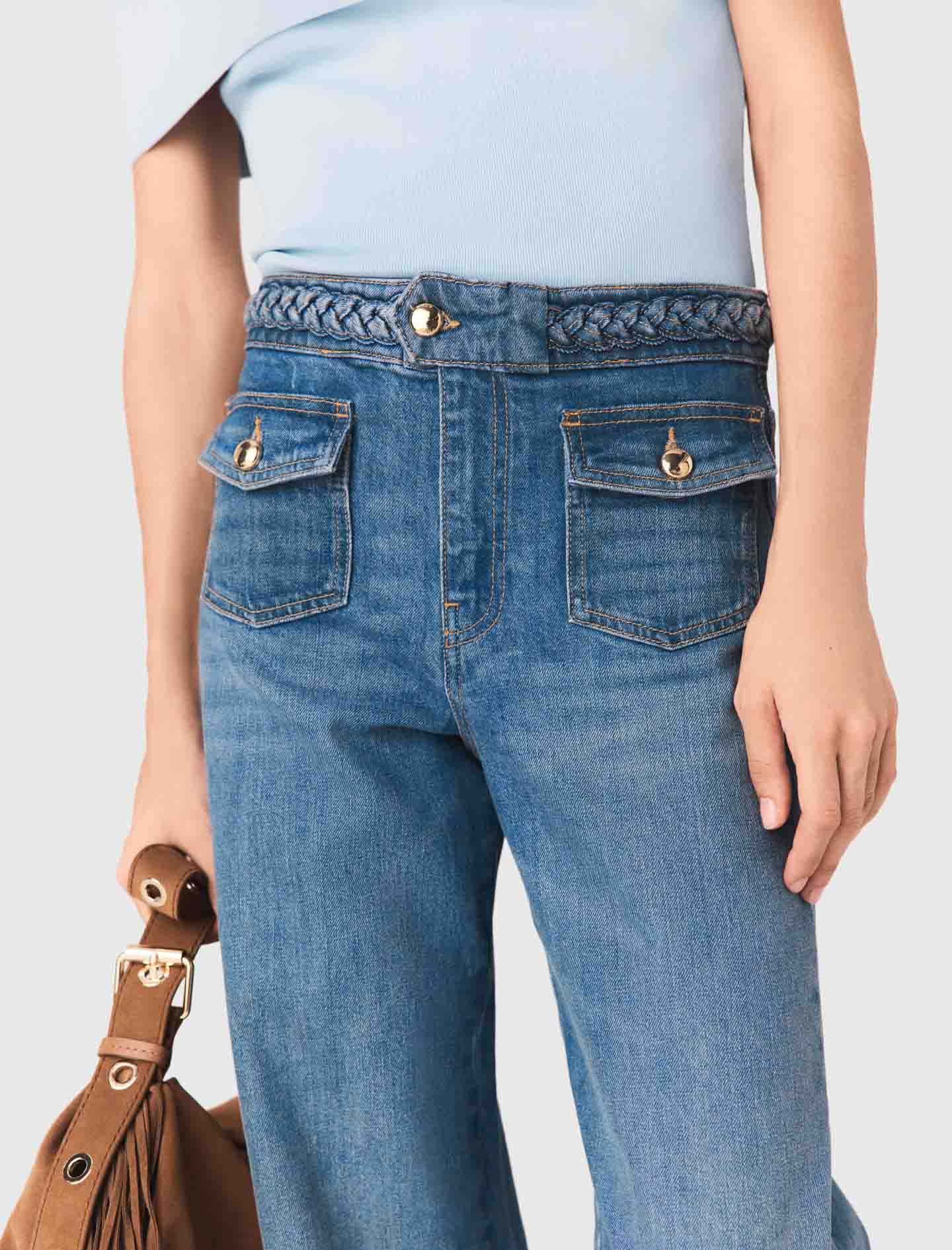 Braided flared jeans - Blue