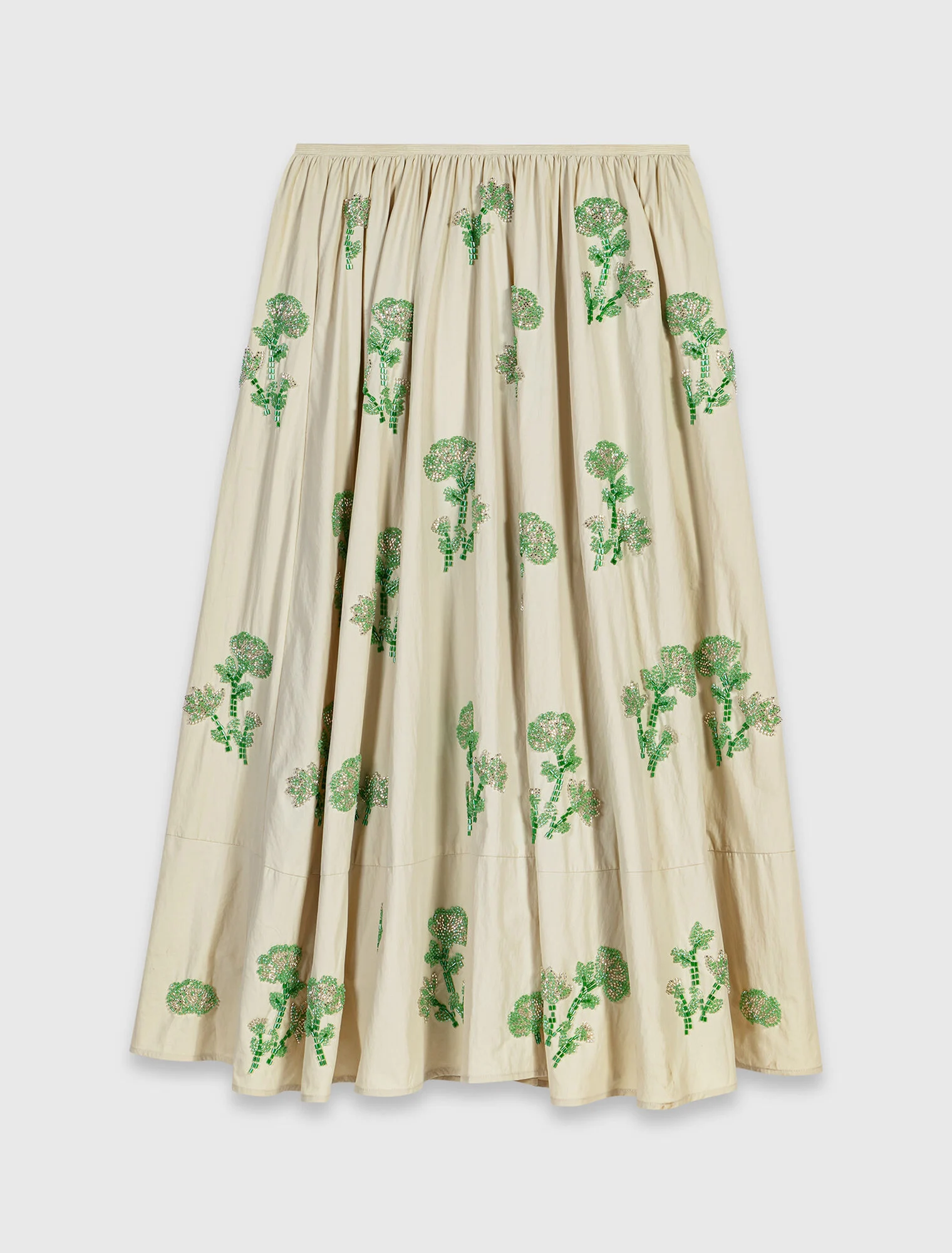 Embroidered technical skirt - Beige