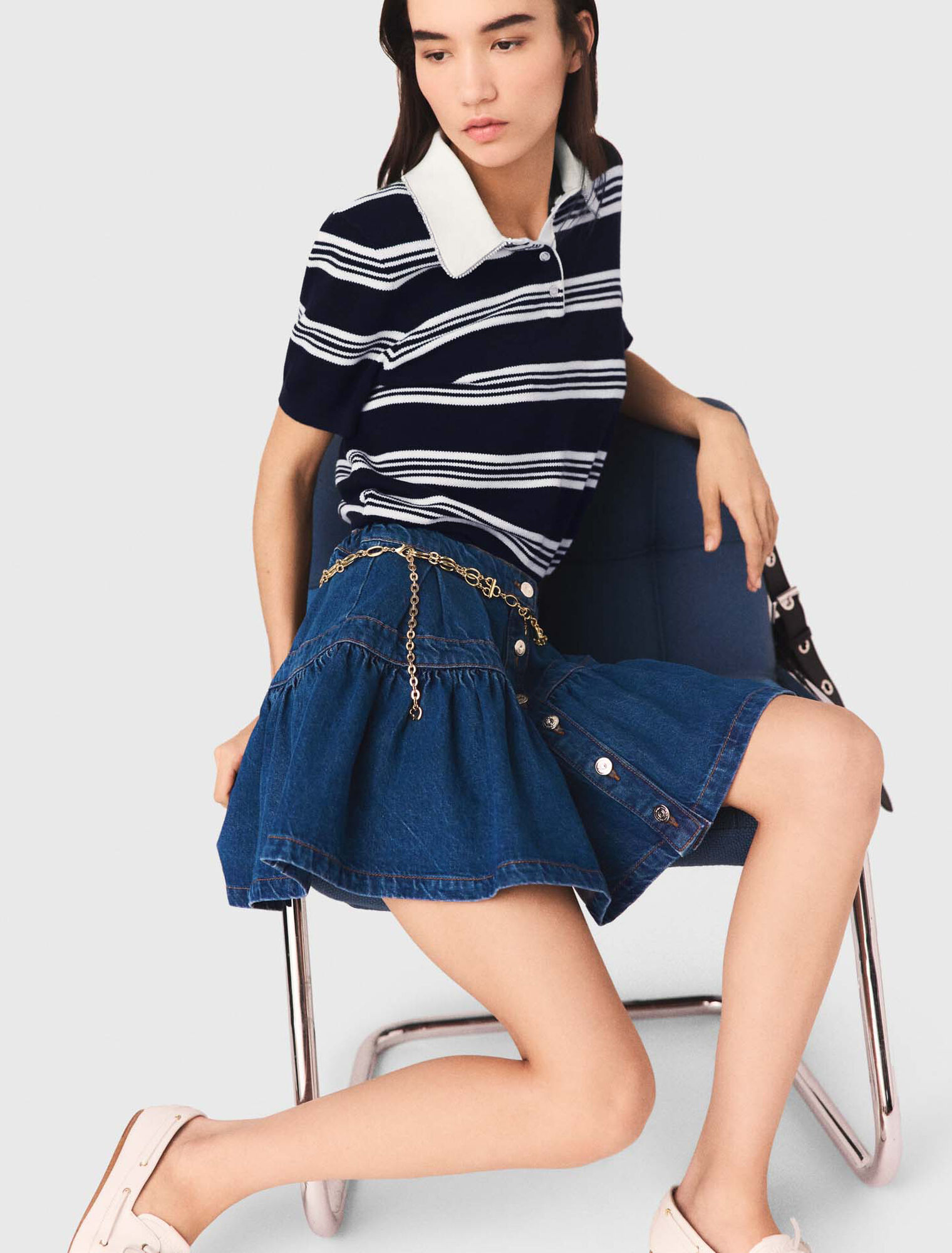 Short denim skirt - Blue