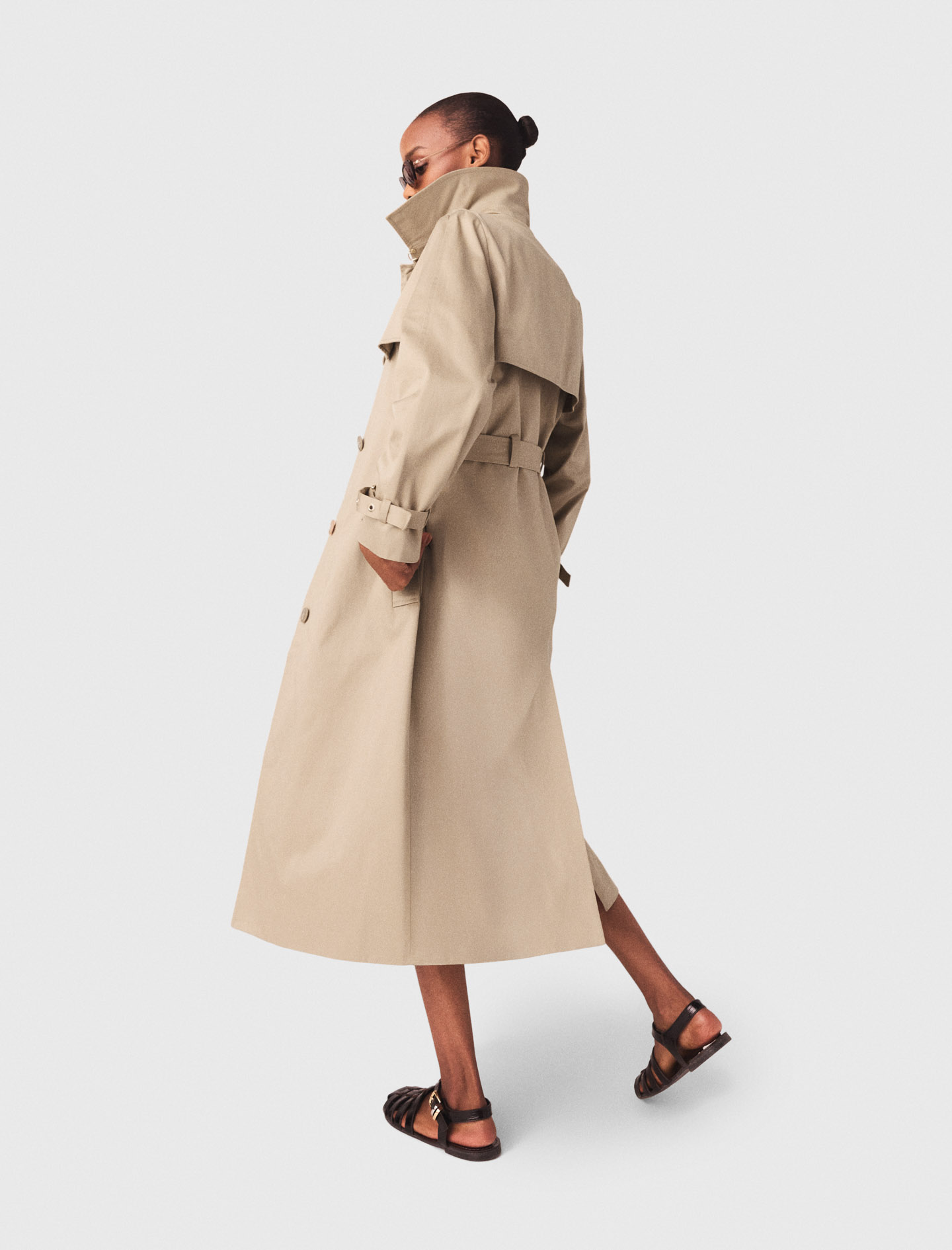 Trench with removable hood - Brown