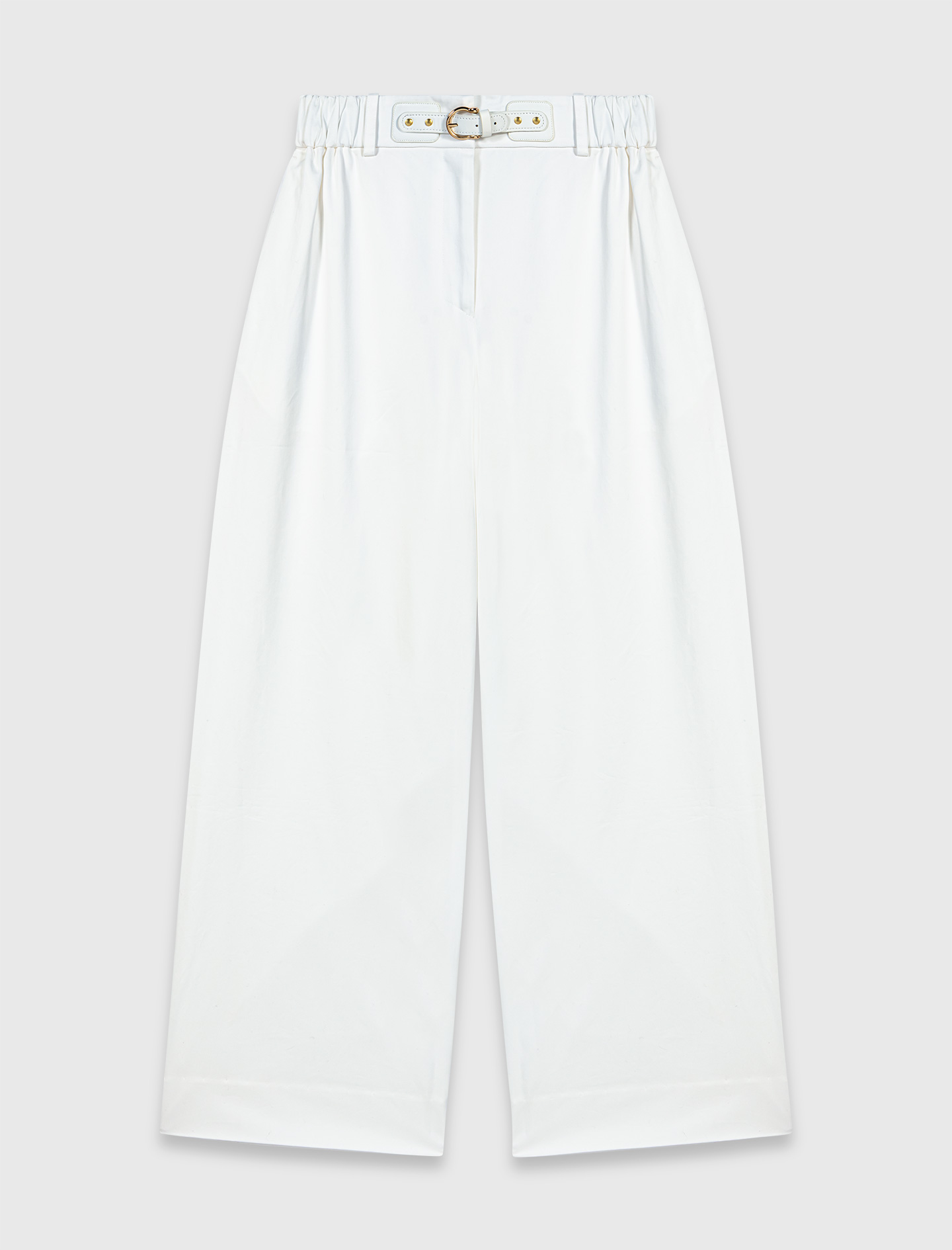 Wide leg cotton trousers - White