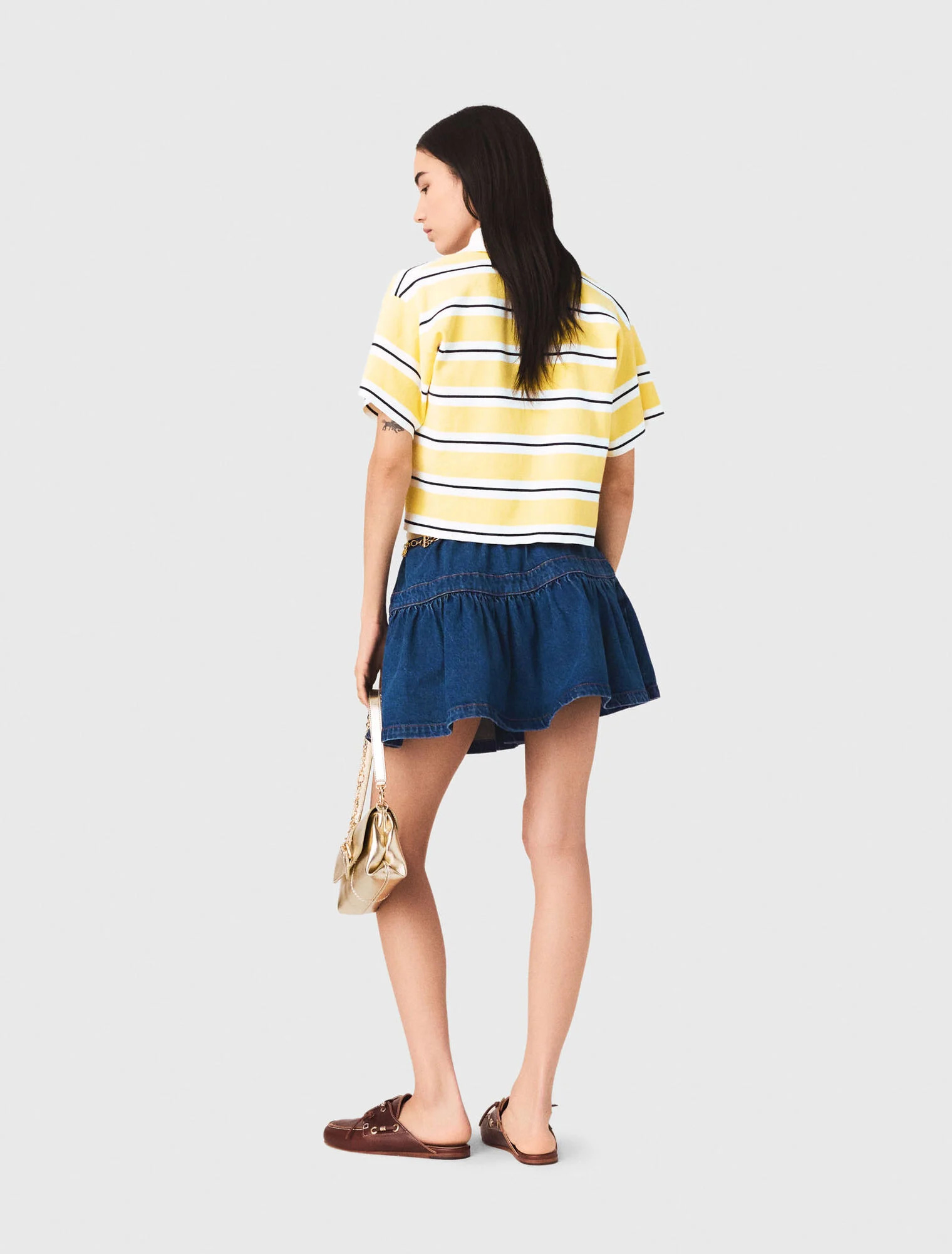Striped short sleeve polo - Yellow
