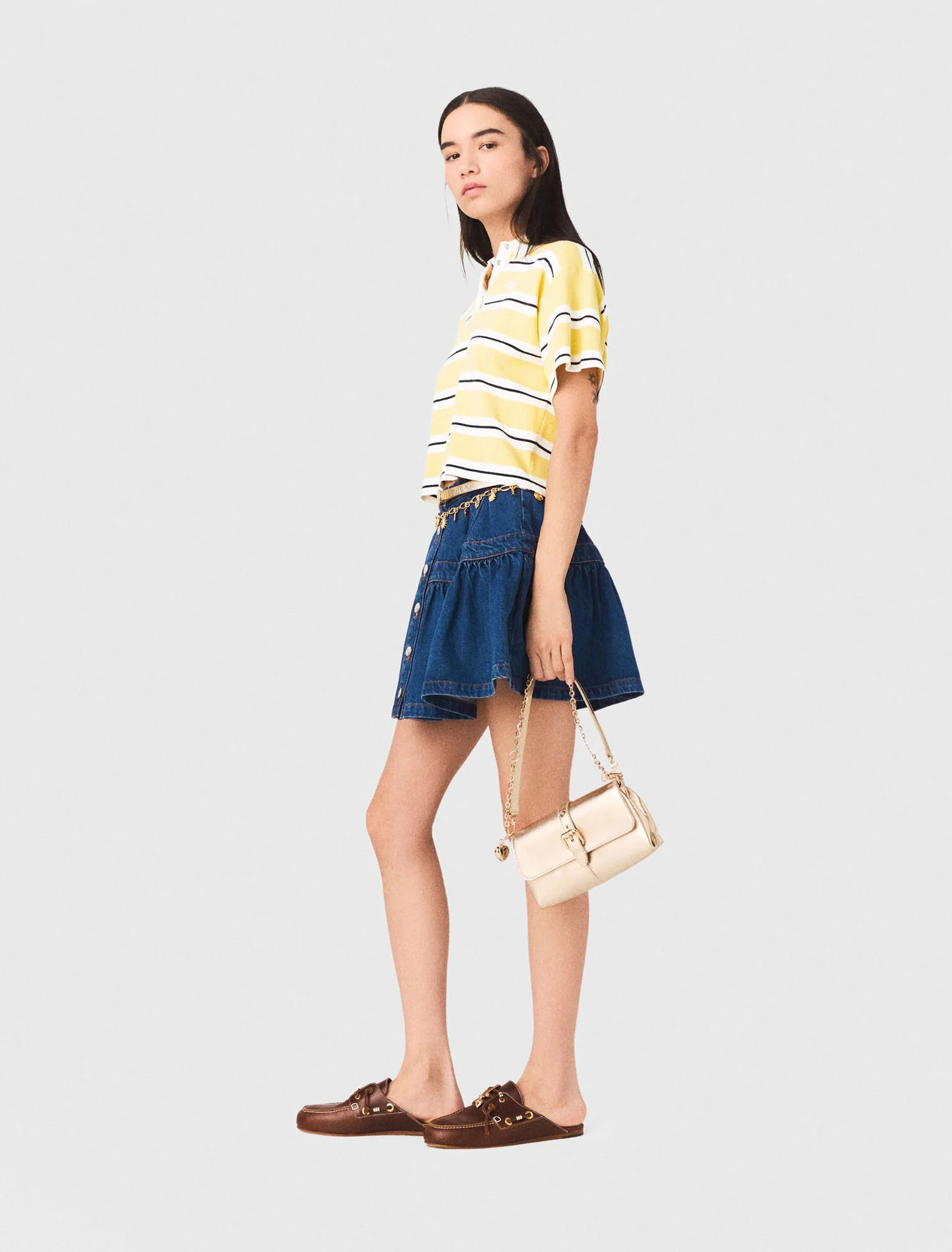 Striped short sleeve polo - Yellow