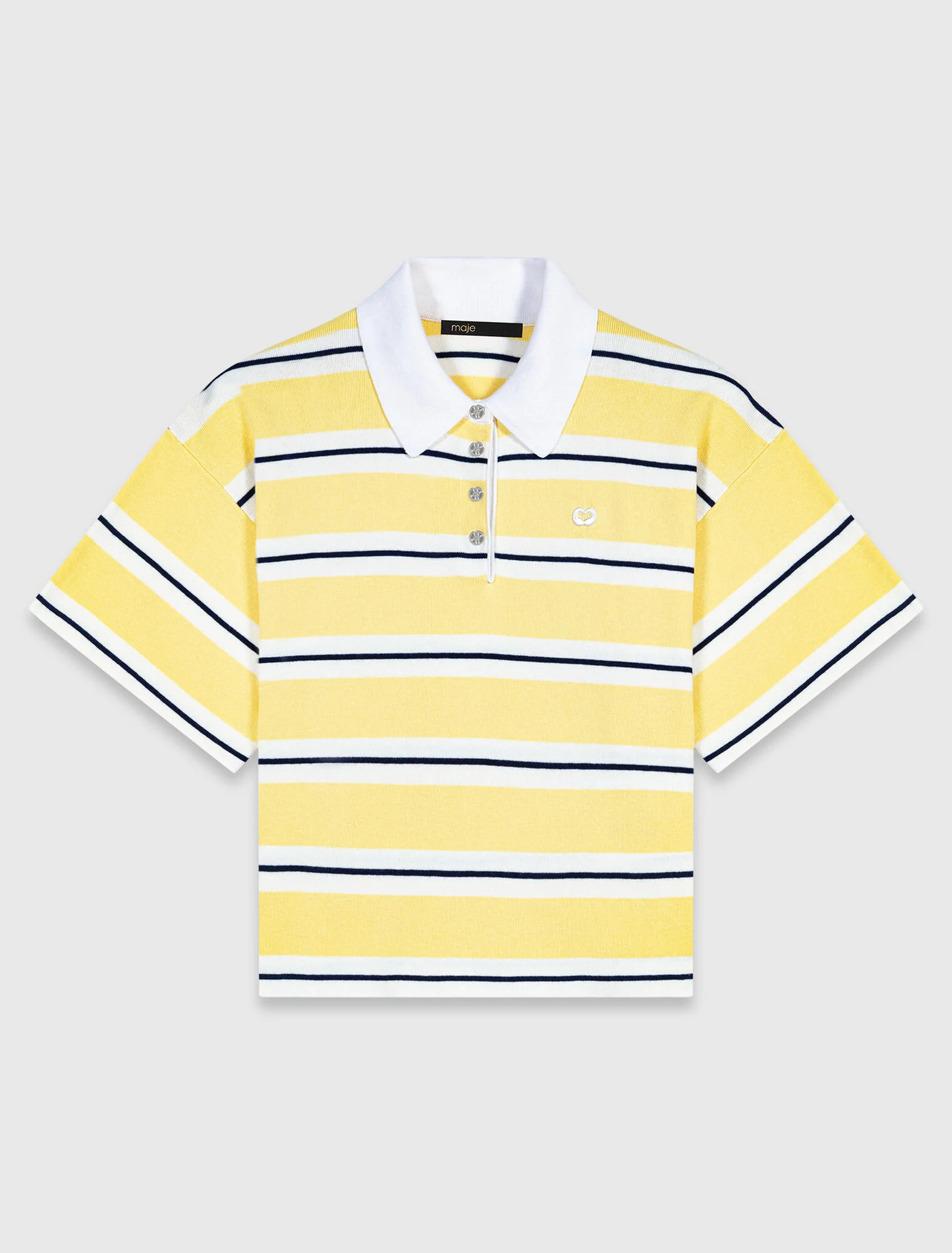 Striped short sleeve polo - Yellow