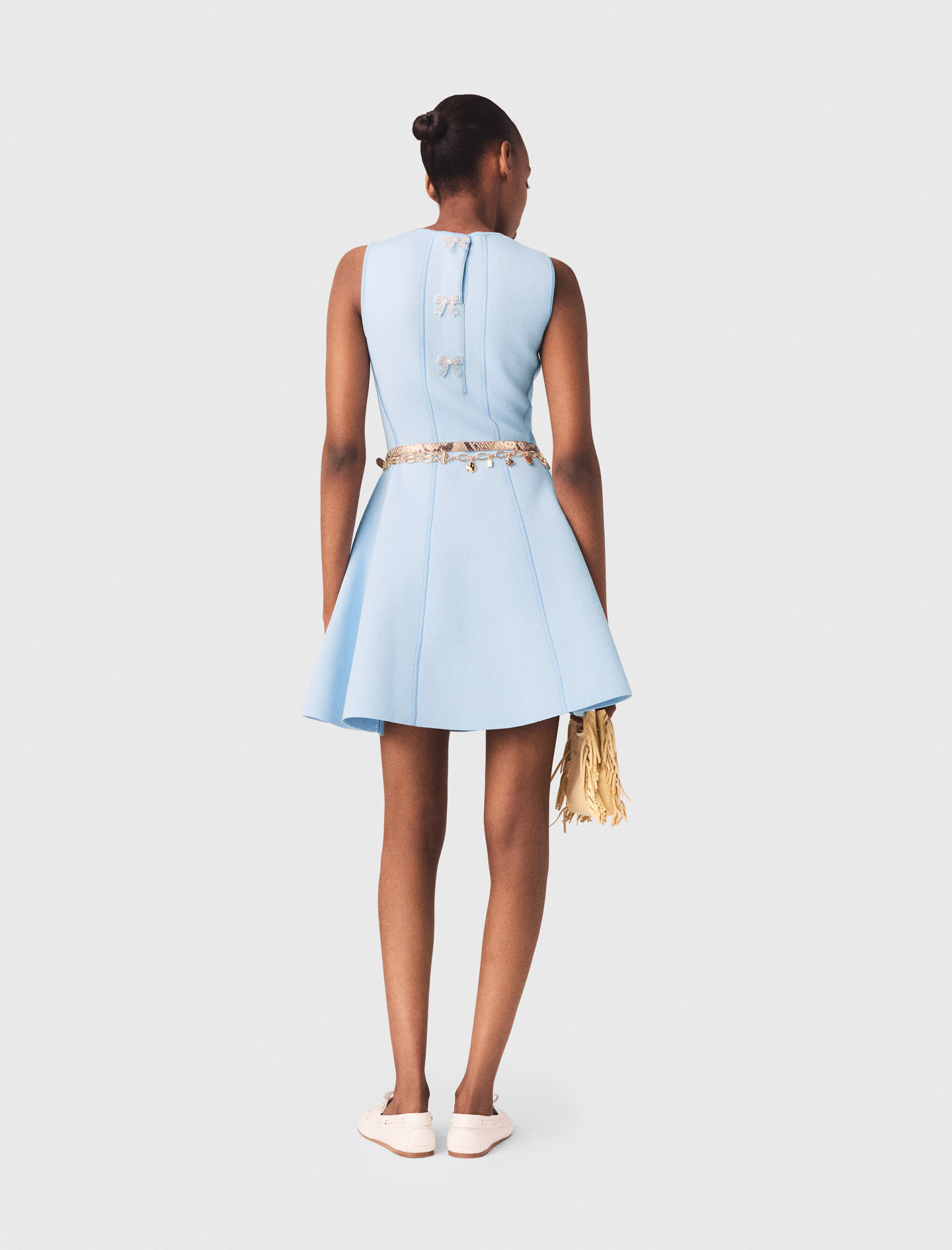 Skater dress with jewelled bows - Blue