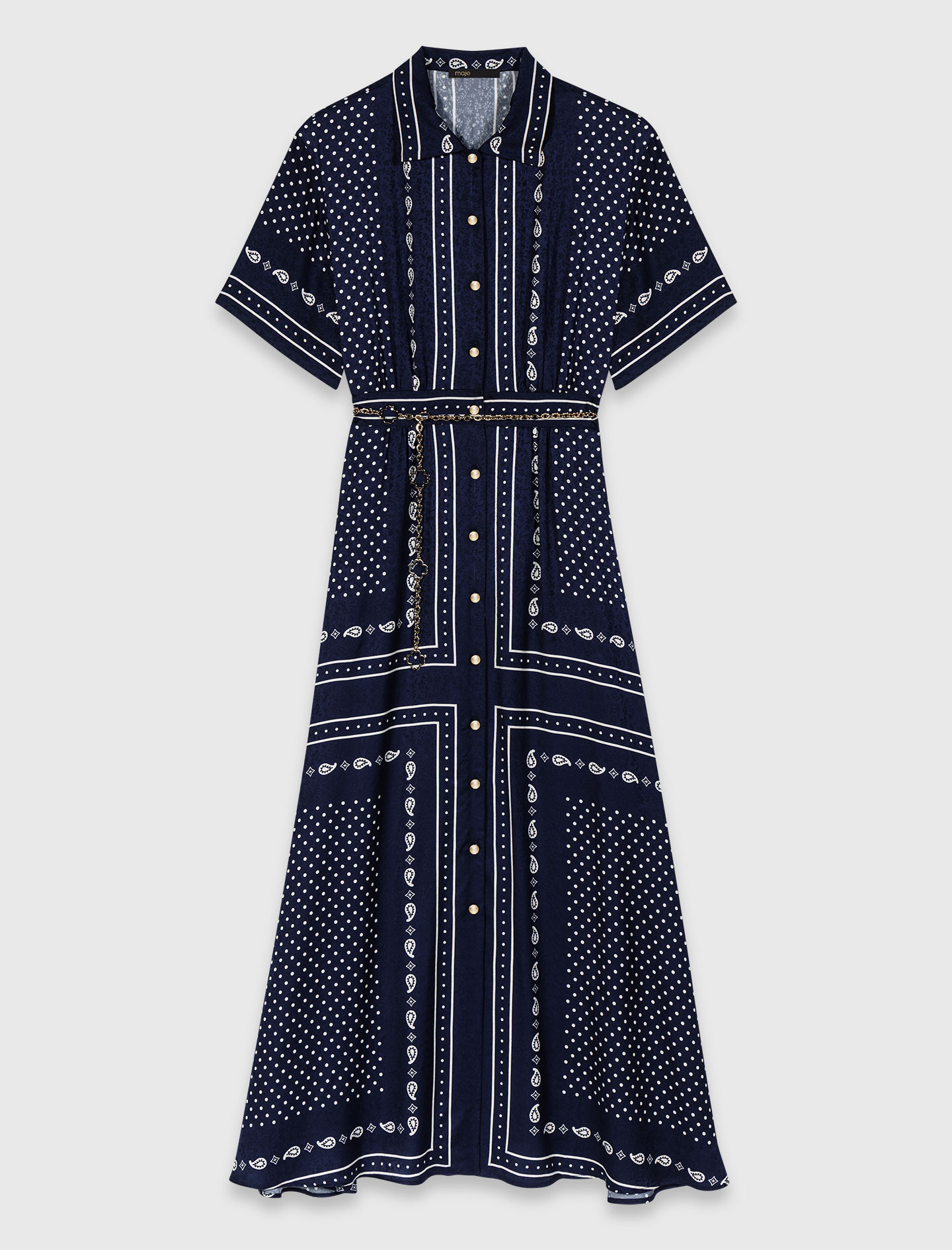 Flowy patterned maxi dress - Navy