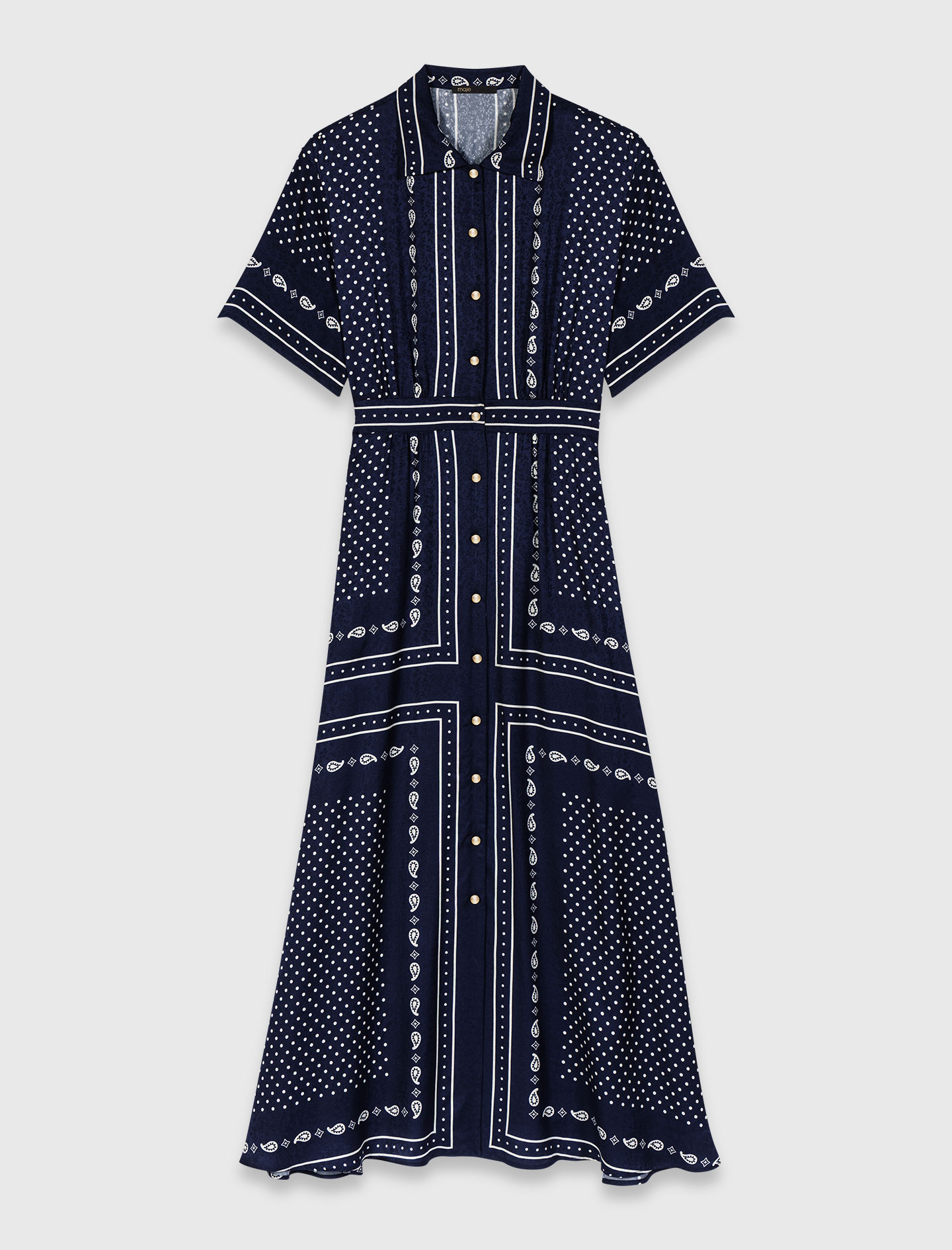 Flowy patterned maxi dress - Navy