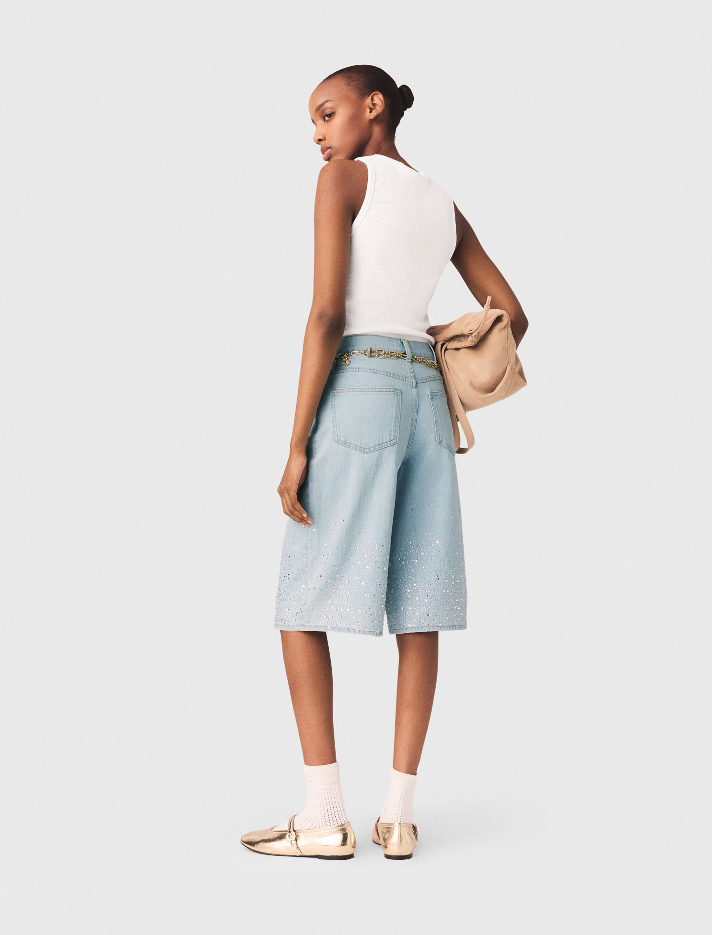 Rhinestone Bermuda shorts - Blue