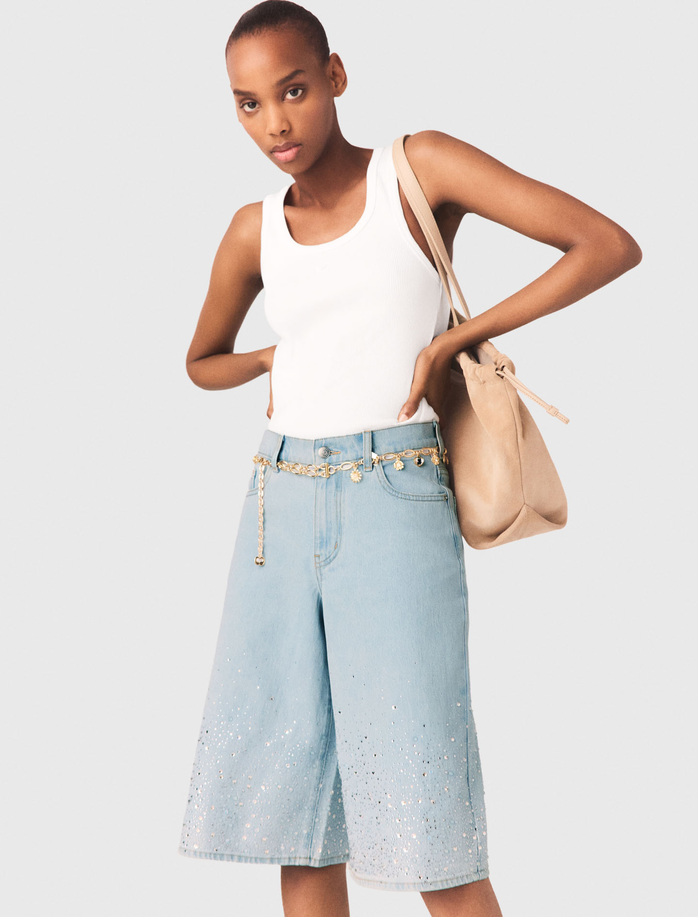Rhinestone Bermuda shorts - Blue