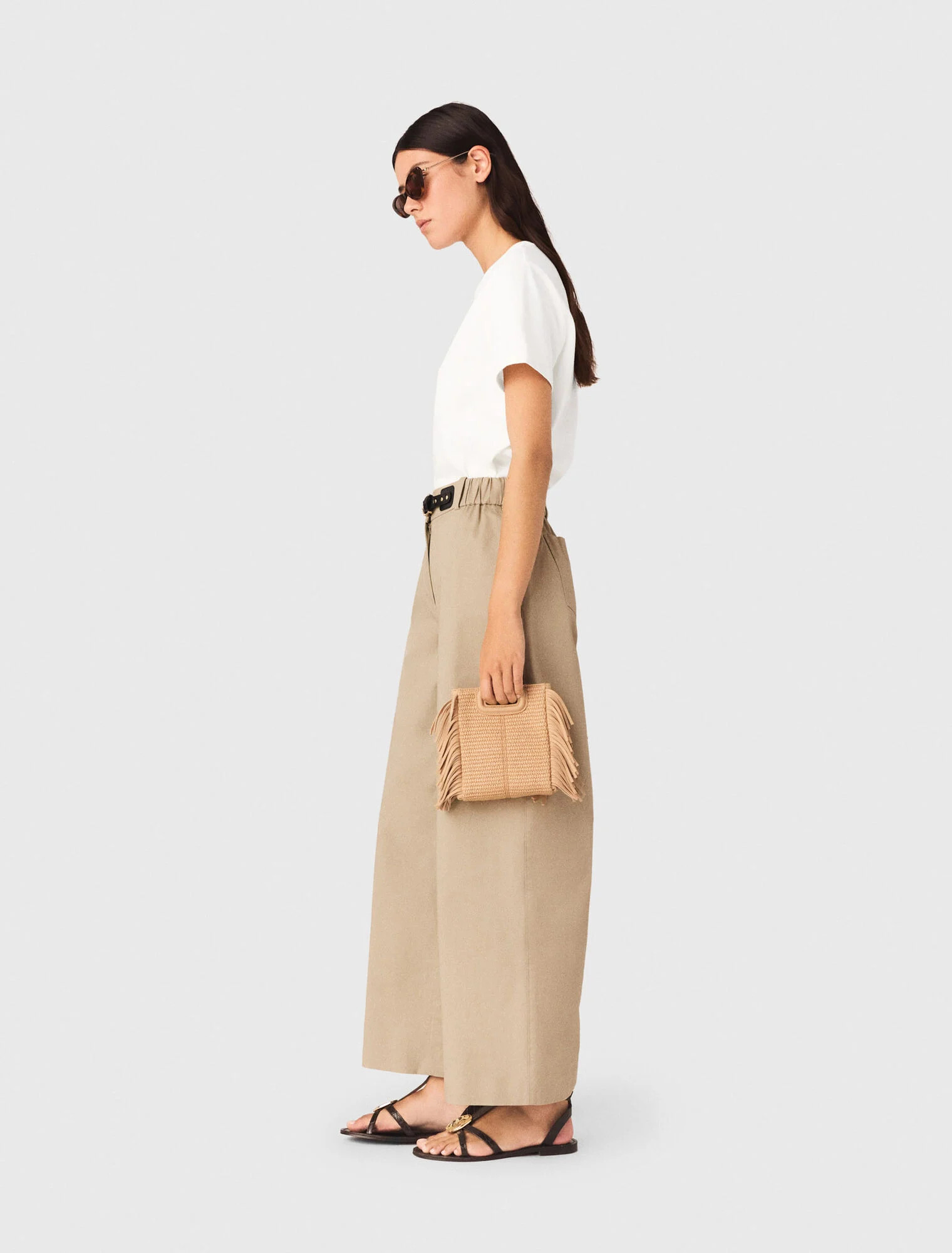 Tshirt with small embroidered logo - White