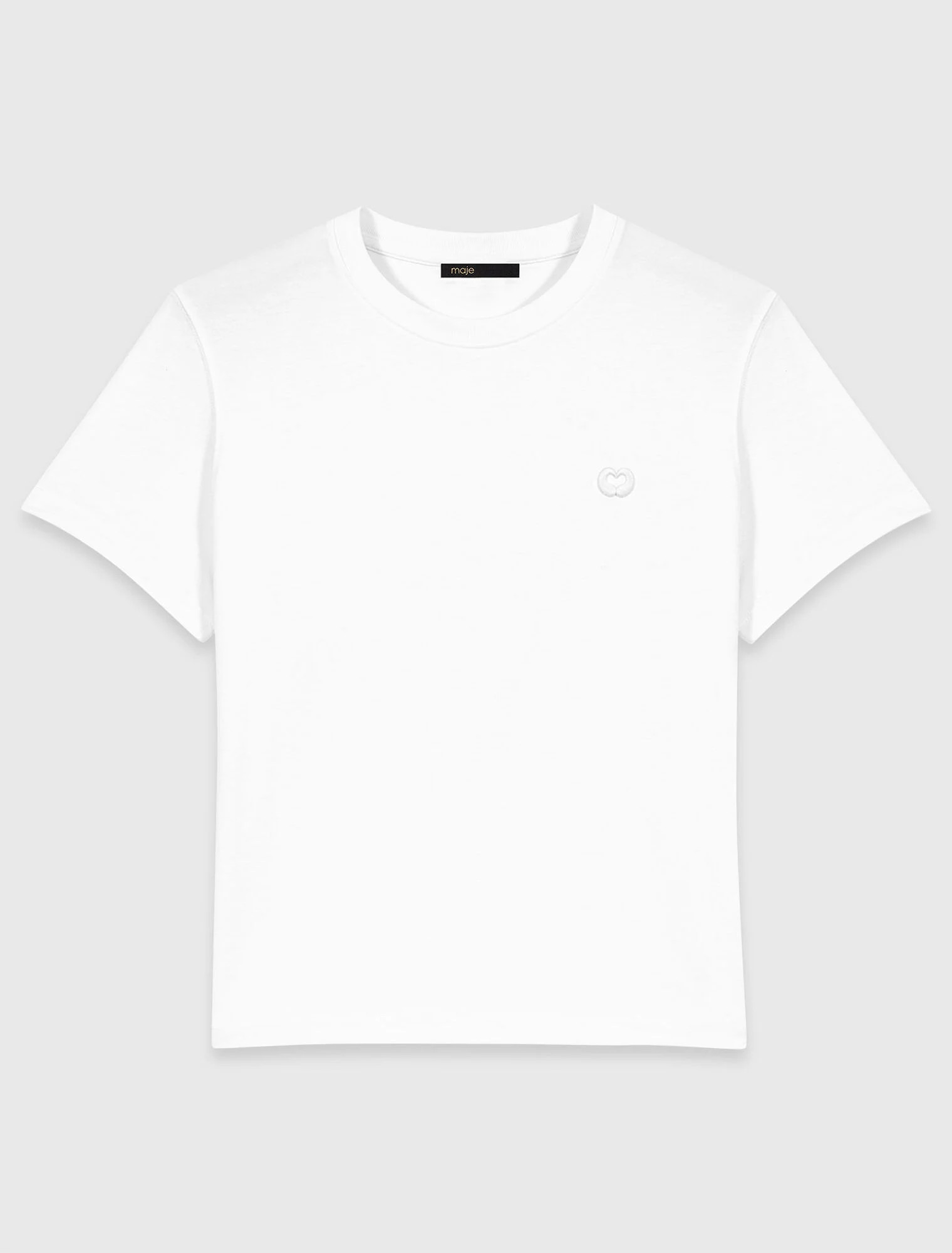 Tshirt with small embroidered logo - White