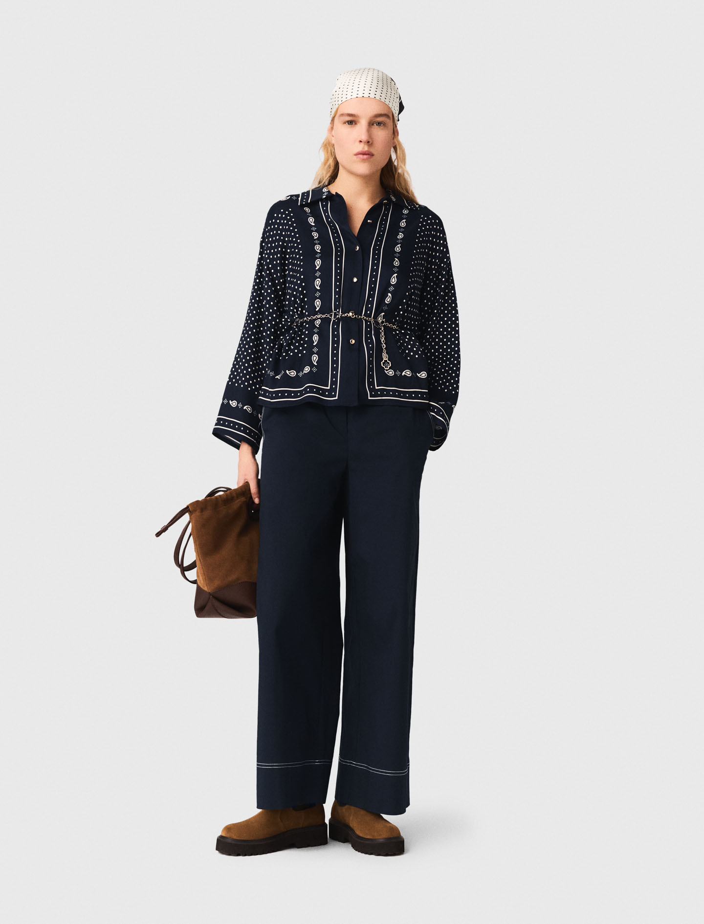 Flowing printed shirt - Navy