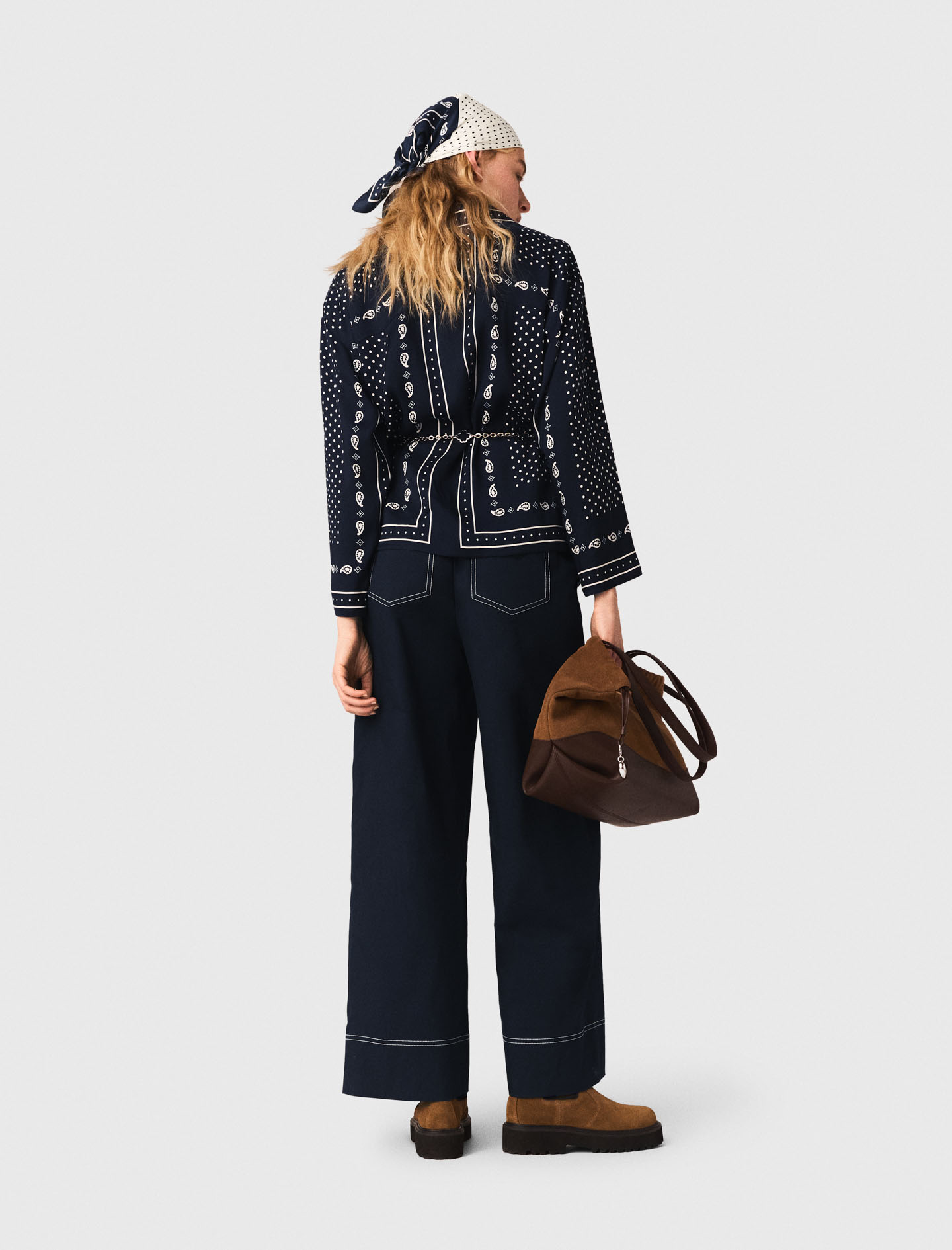 Flowing printed shirt - Navy