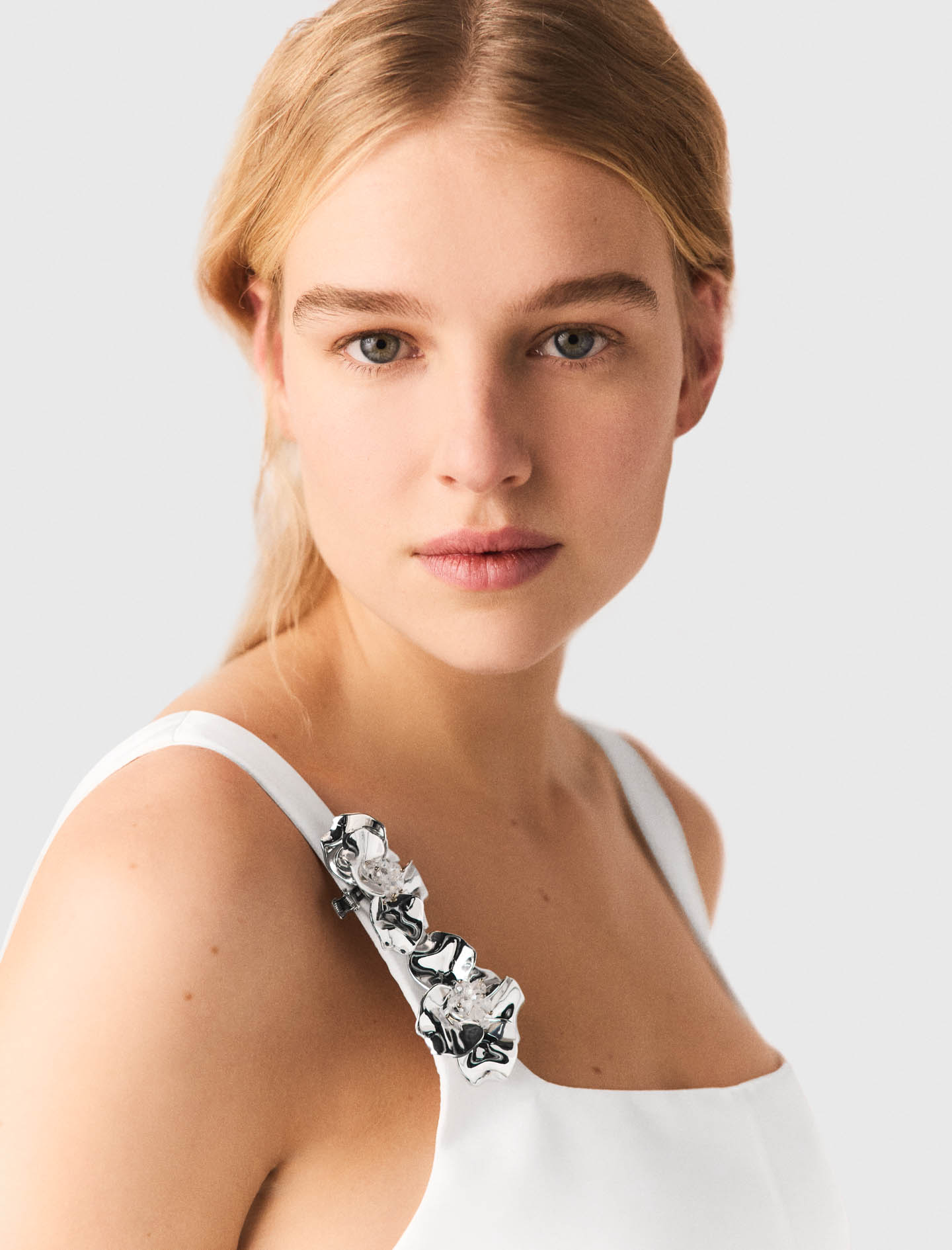 Short satin dress - White