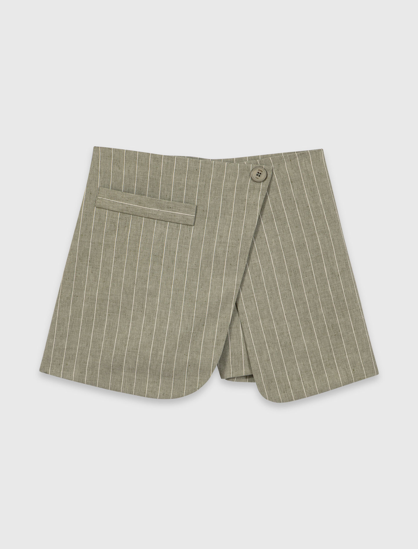 Layered linen blend shorts - Green