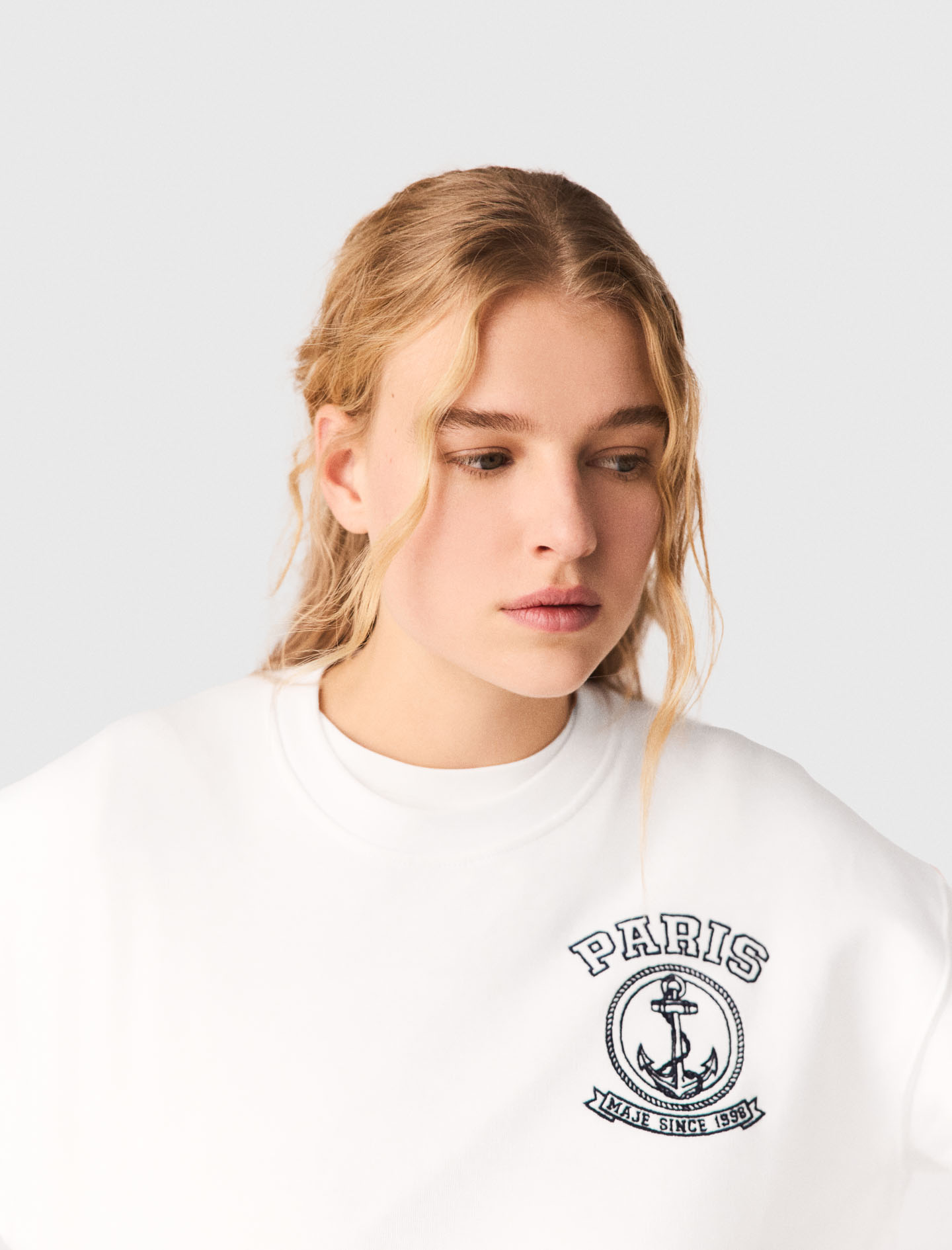 Sailor print sweatshirt - White