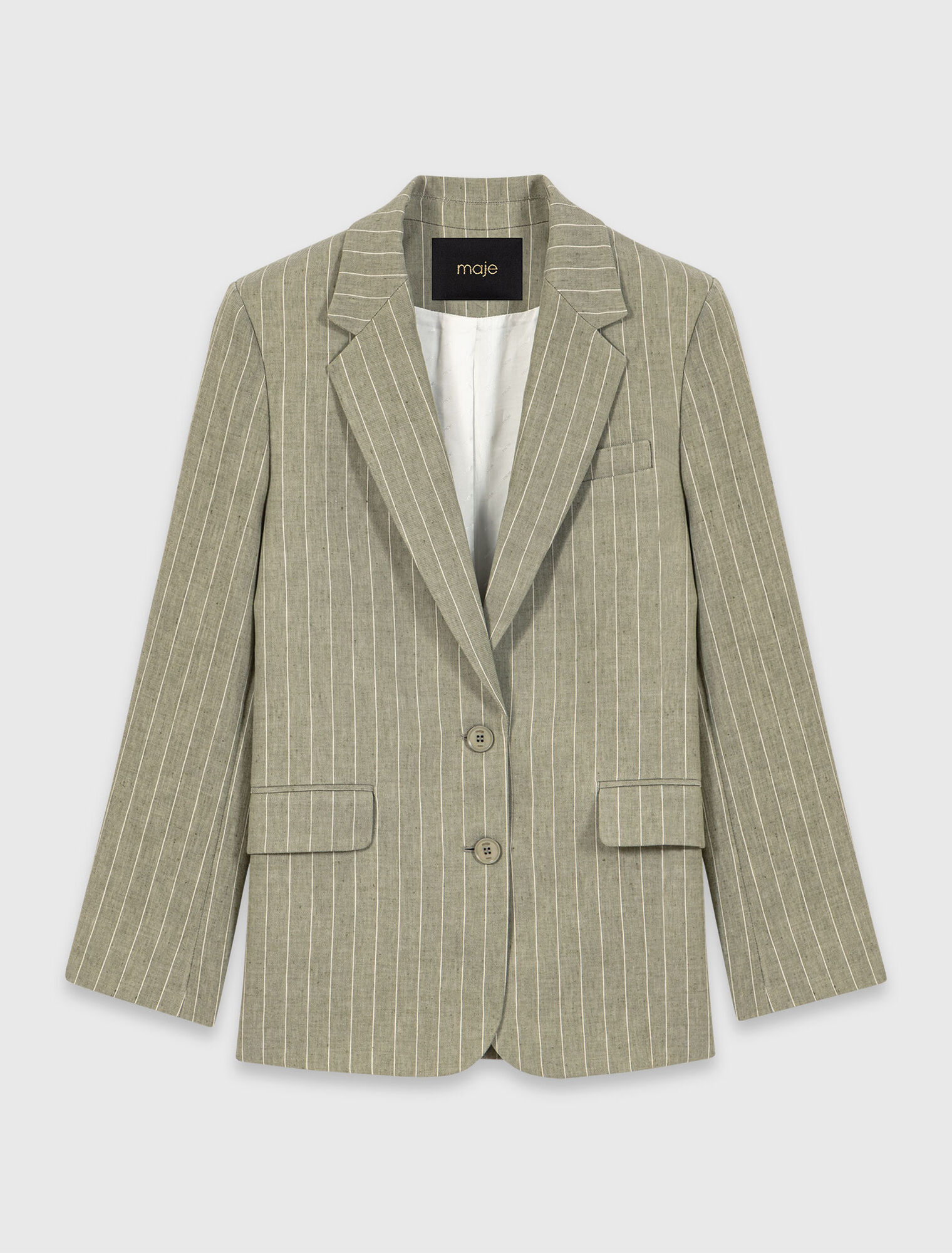 Linen blend suit jacket - Green