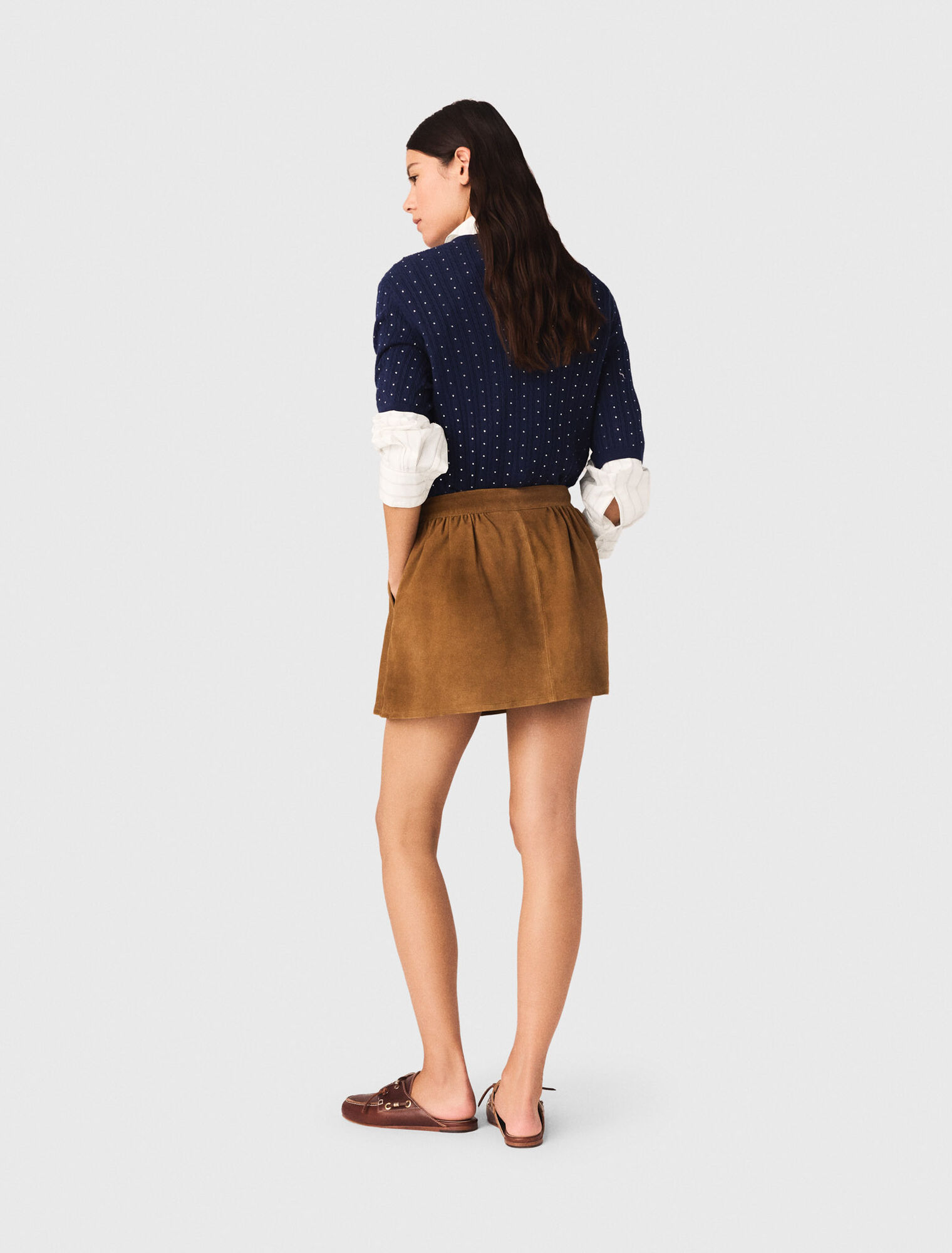 Short suede skirt - Brown