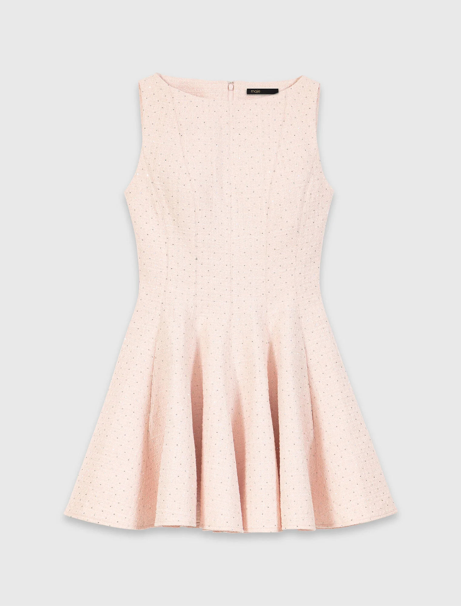 Short flared tweed dress - Pink
