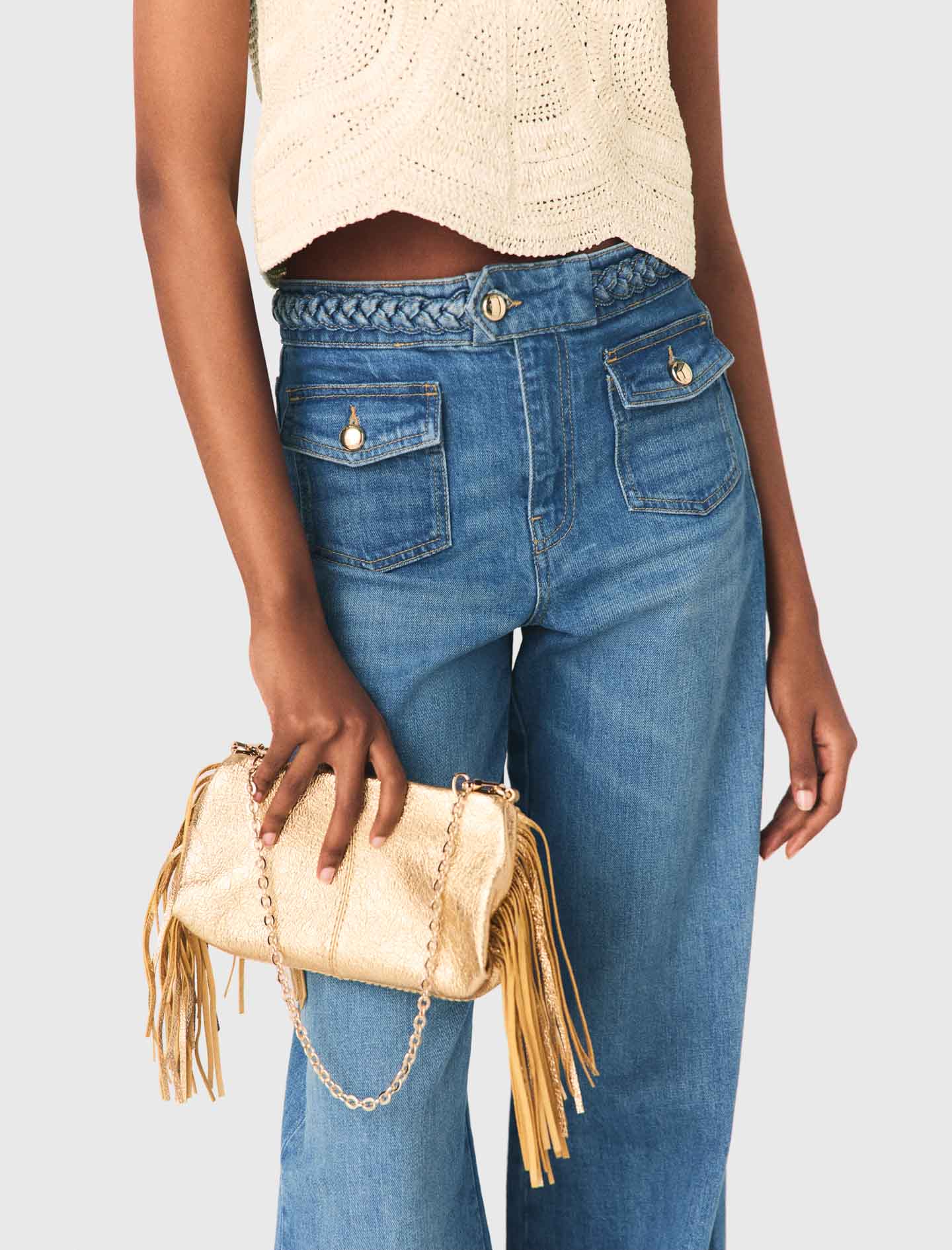 Metallic Miss M clutch bag - Gold