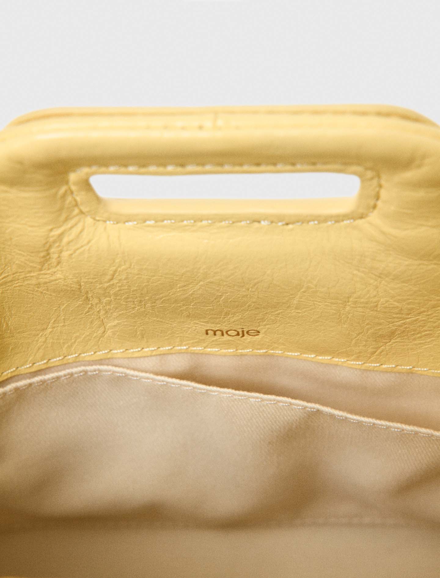 Matte crackle Miss M mini bag - Yellow