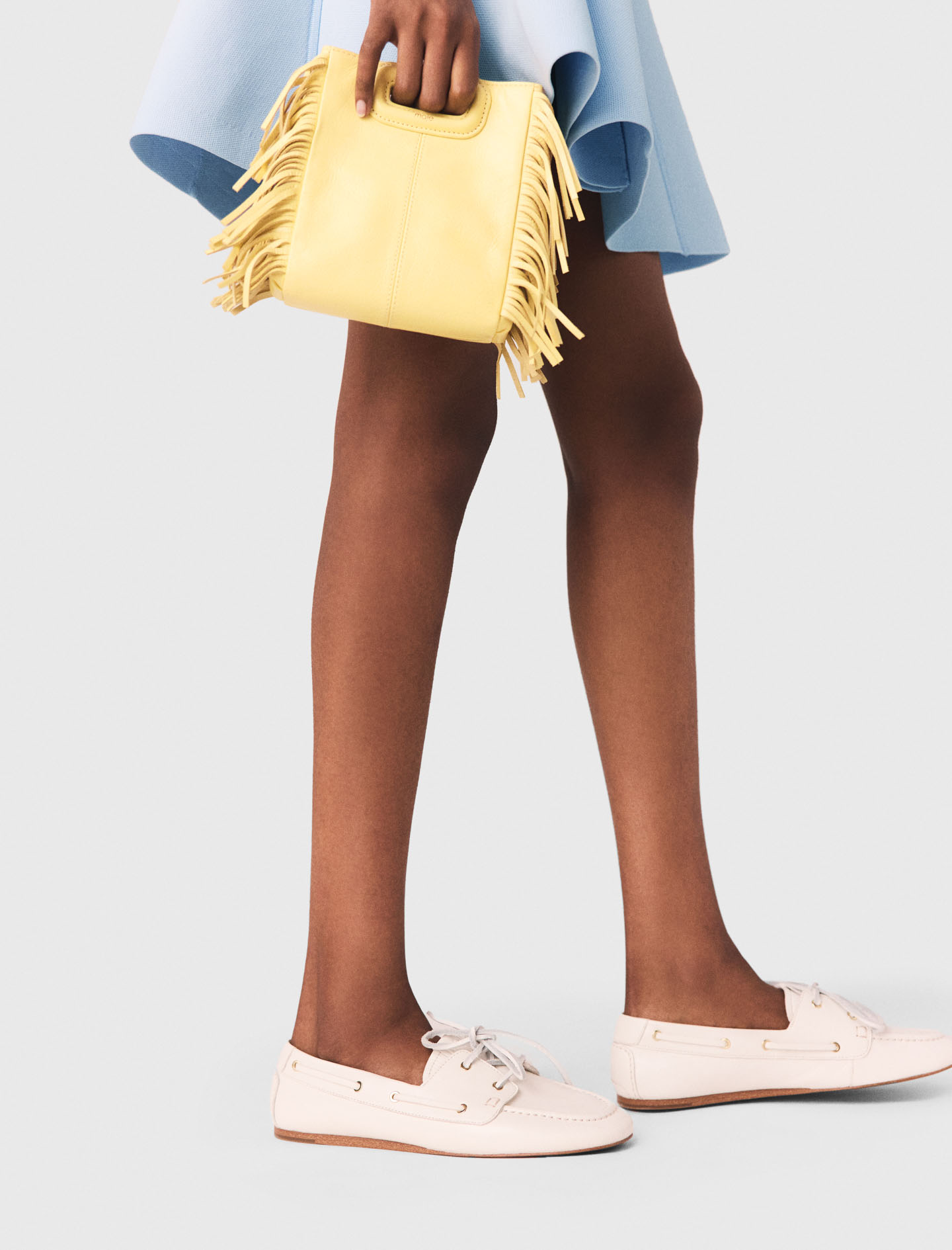 Matte crackled leather M Mini bag - Yellow